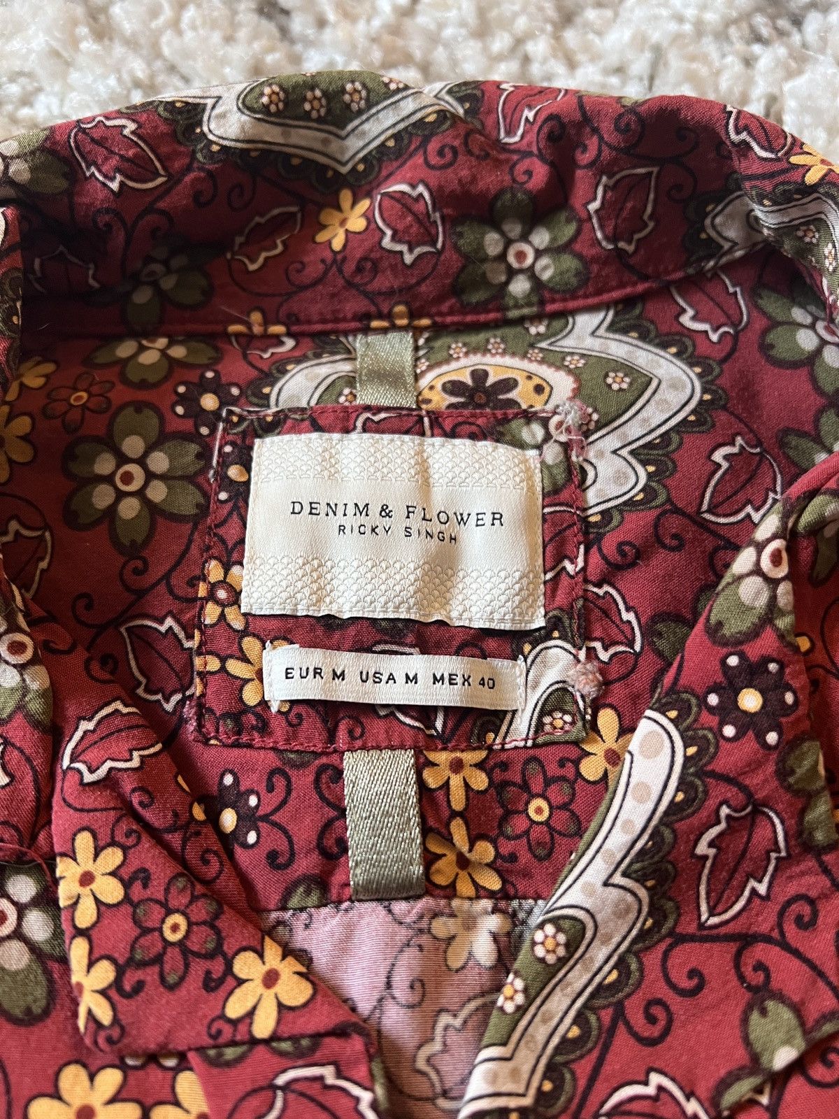 Denim & Flower Denim & Flower Floral Shirt Red Size US M / EU 48-50 / 2 - 3 Thumbnail