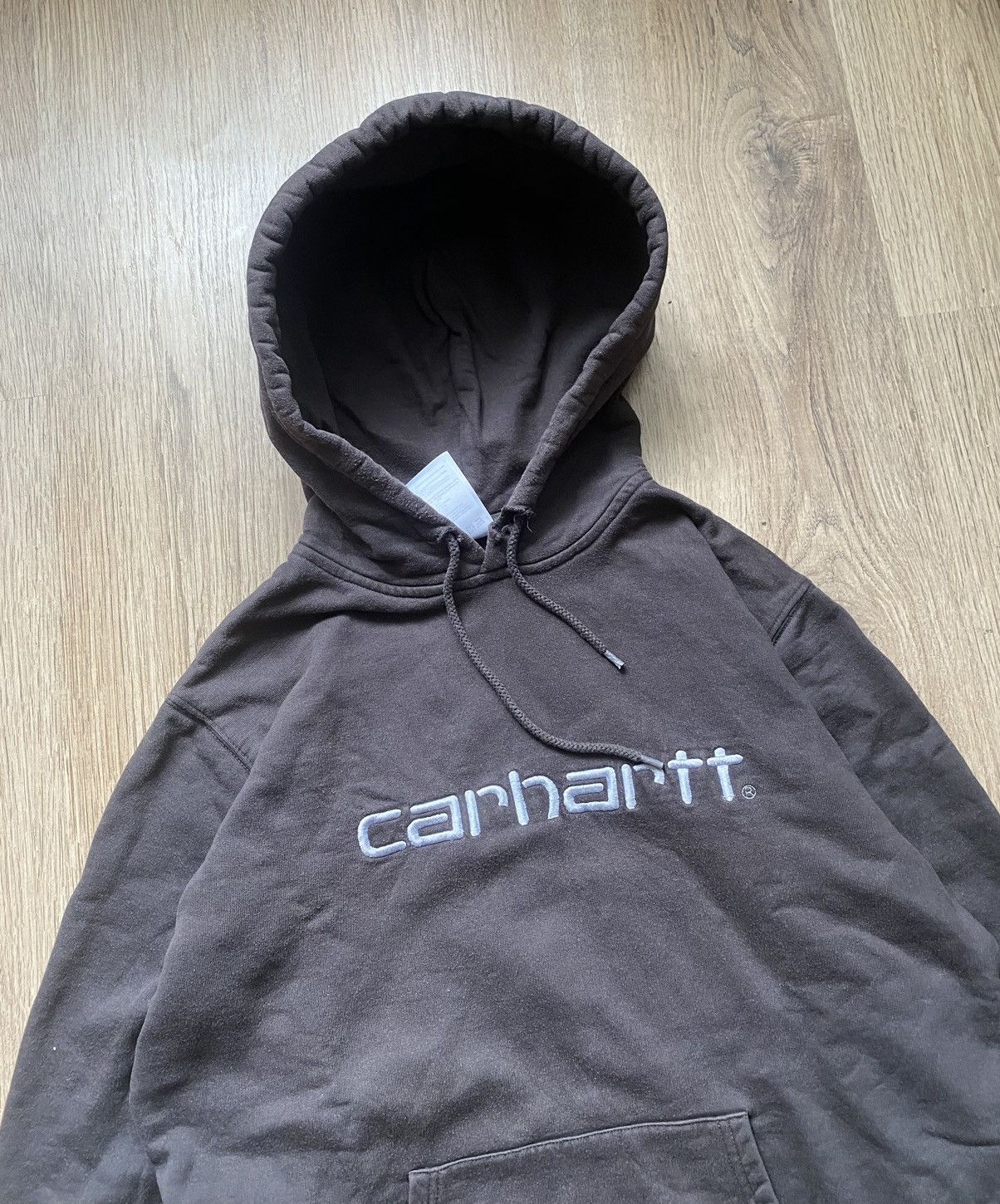 Carhartt × Vintage CARHARTT DETROIT COLLEGE BIG LOGO BOXY Y2K VINTAGE HOODIE Size US S / EU 44-46 / 1 - 2 Thumbnail