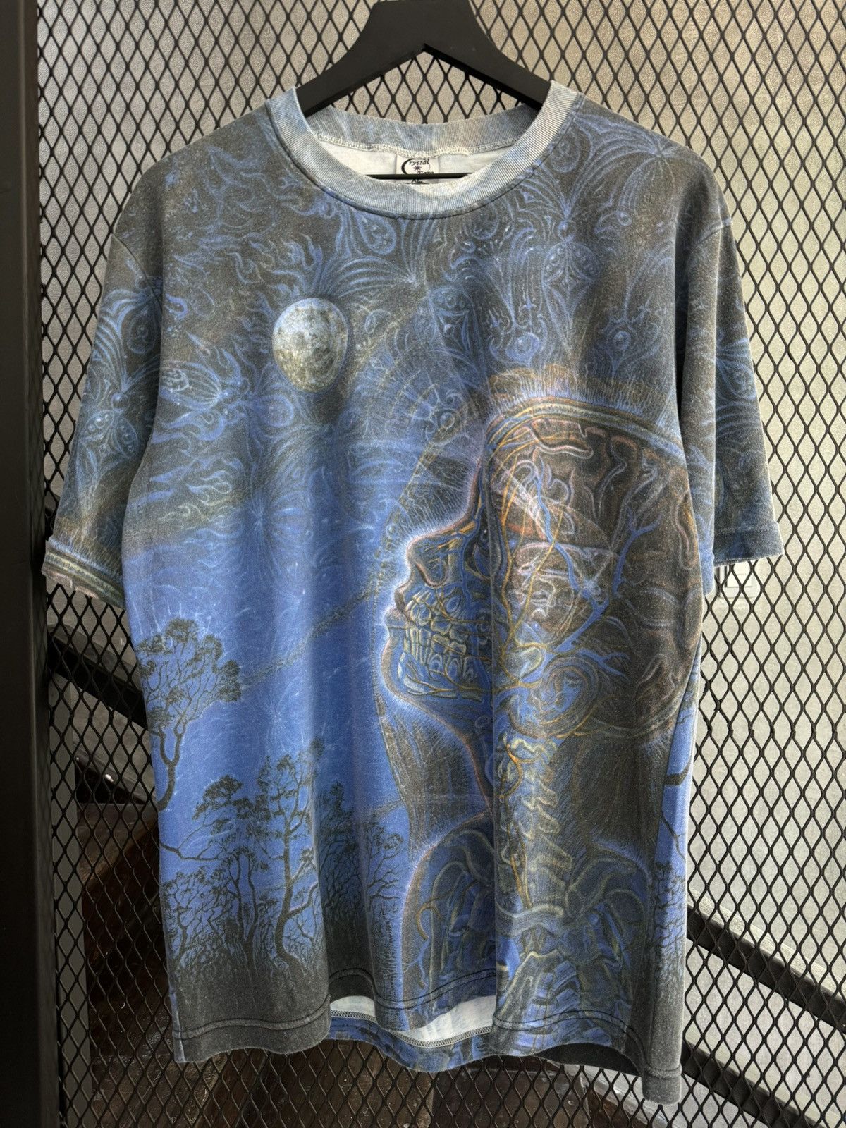 image of 1990S Alex Grey Tool Aop Art Tee in Blue, Men's (Size XL)