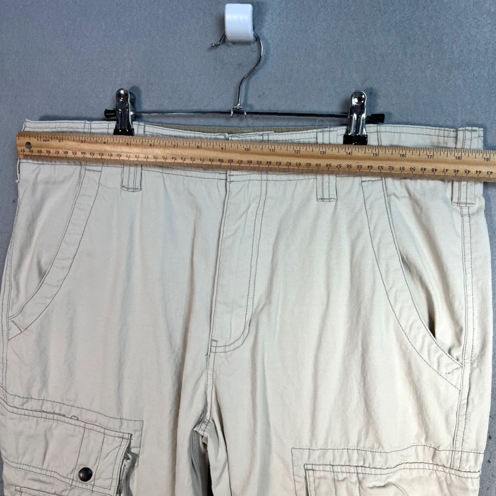 Vintage Wearfirst Mens Beige Cargo Pants 36x30 Straight Fit Y2K Baggy Skater Grunge Size US 36 / EU 52 - 5 Thumbnail