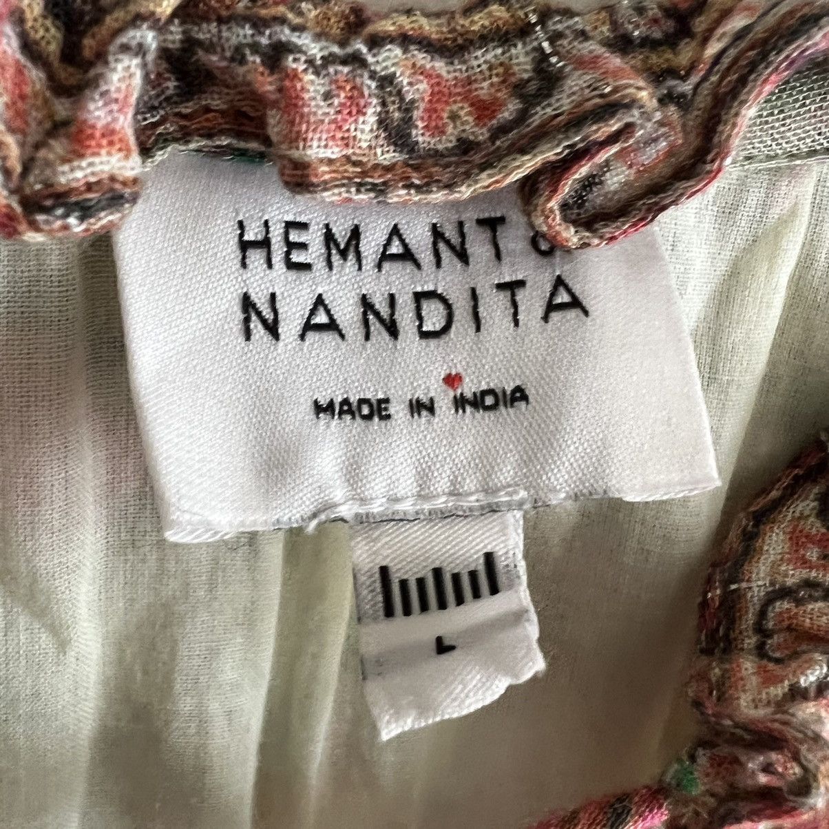 Hemant & Nandita HEMANT AND NANDITA Nora Mini Dress size L viscose C9 Size L / US 10 / IT 46 - 2 Thumbnail
