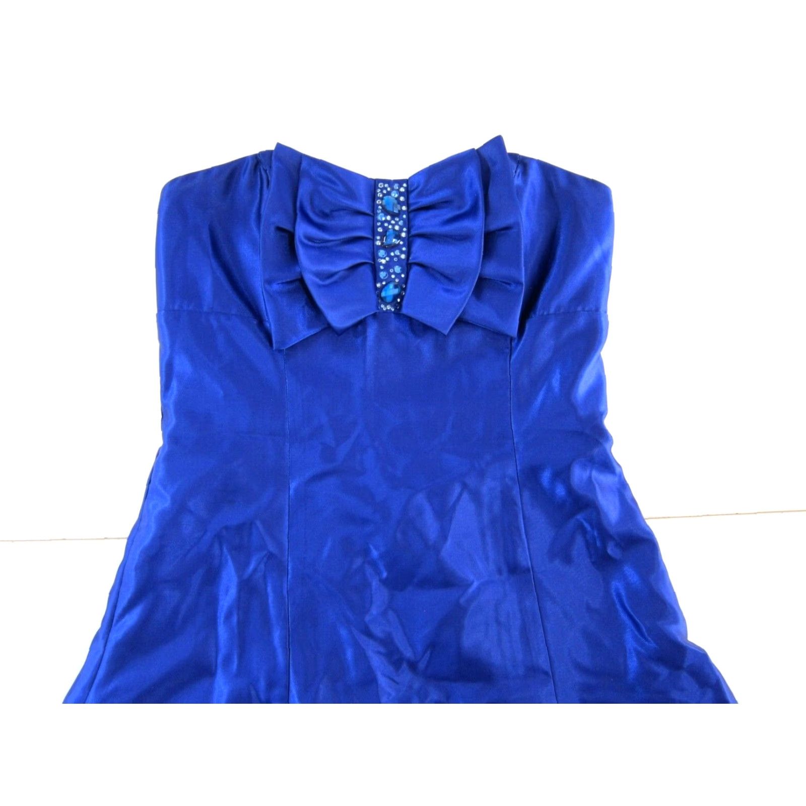 Vintage VINTAGE Gunne Sax Dress Jessica McClintock Blue Satin Beaded Sweatheart Prom Cocktail 7 Size M / US 6-8 / IT 42-44 - 5 Thumbnail