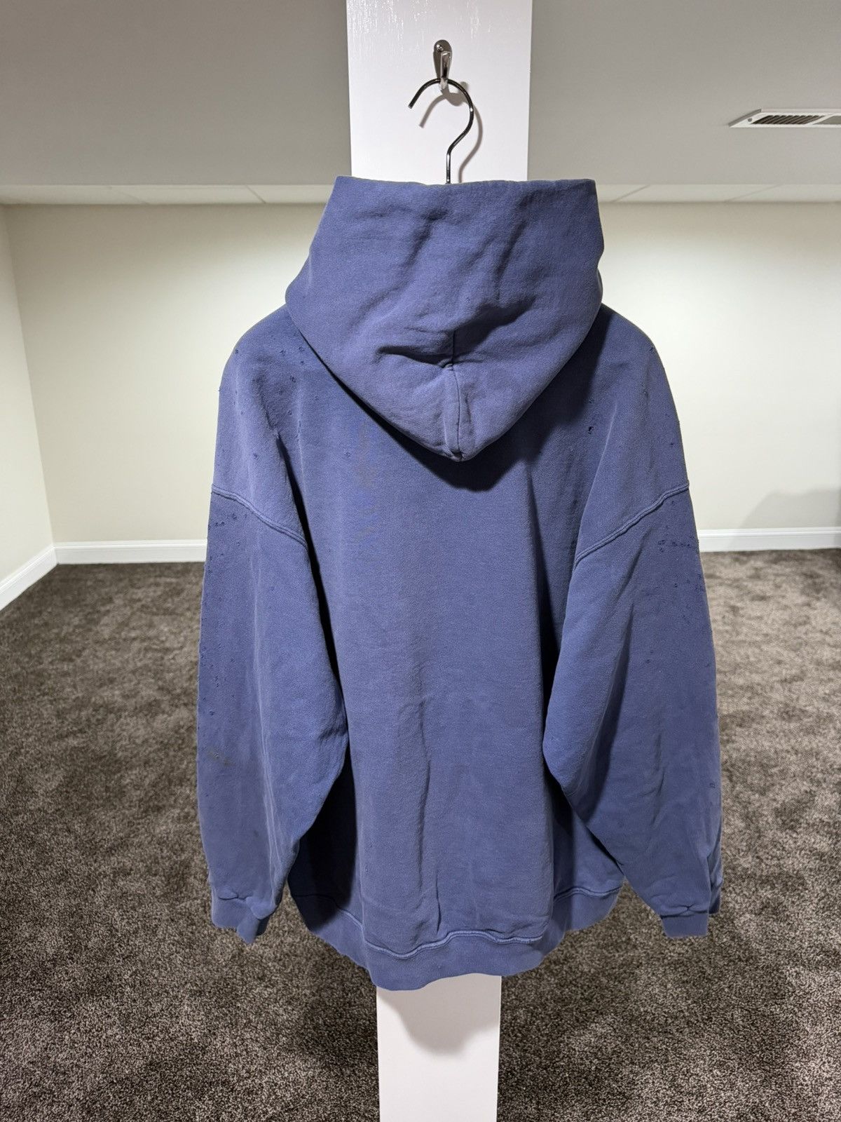 Nike Vintage Nike 90’s Thrashed Distressed Faded Blue Hoodie Size US XL / EU 56 / 4 - 2 Thumbnail