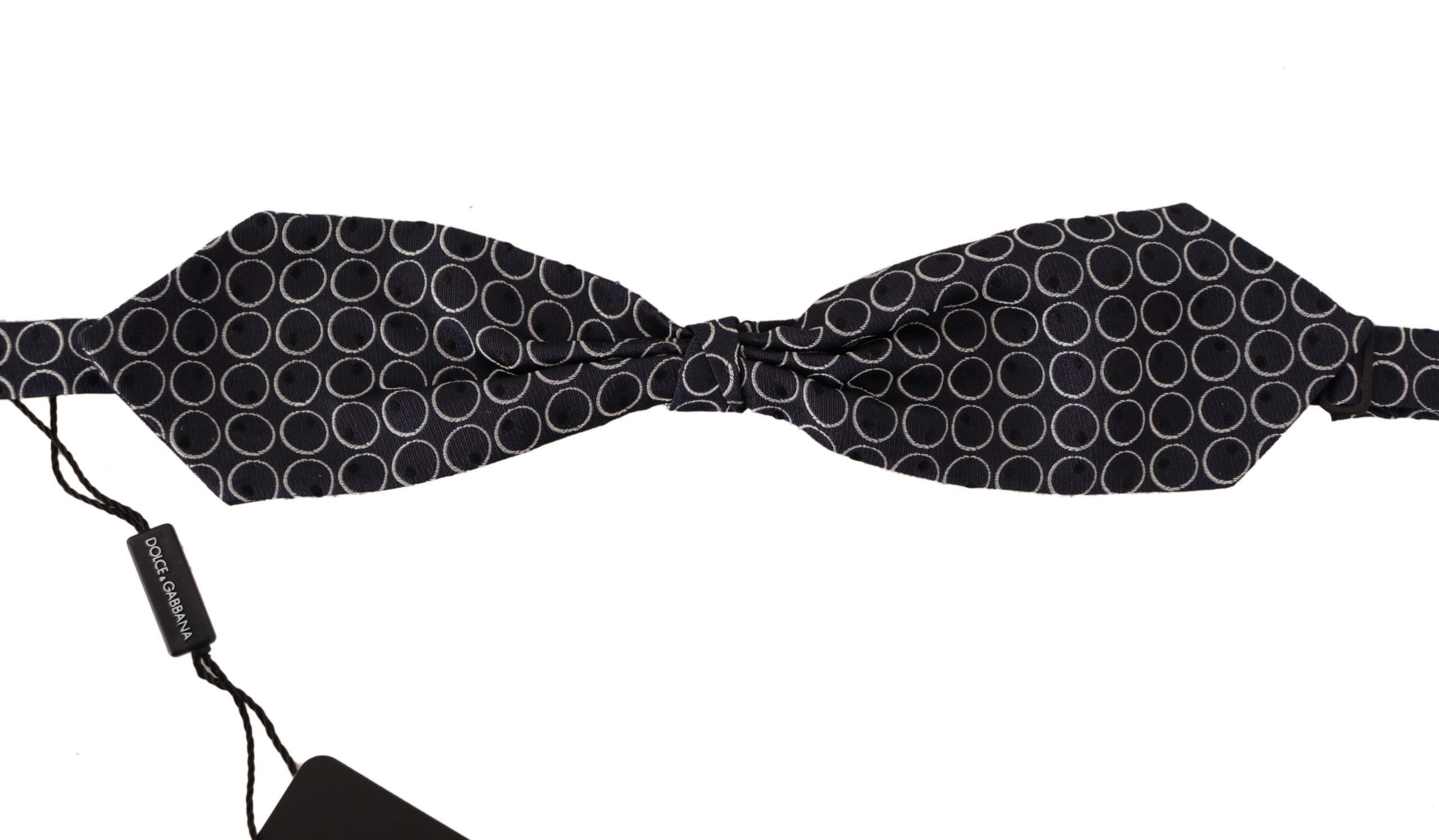 Dolce & Gabbana Elegant Black and White Silk Bow Men's Tie Size ONE SIZE - 1 Thumbnail