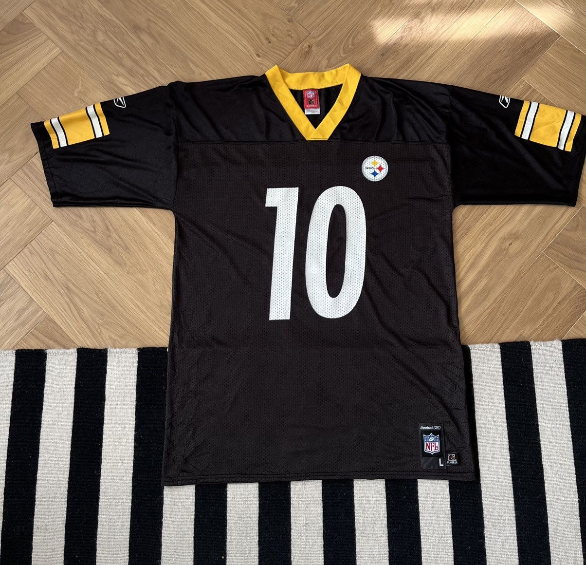 Reebok Pittsburgh Steelers #10 Santonio Holmes Reebok NFL Jersey L Size US L / EU 52-54 / 3 - 1 Thumbnail