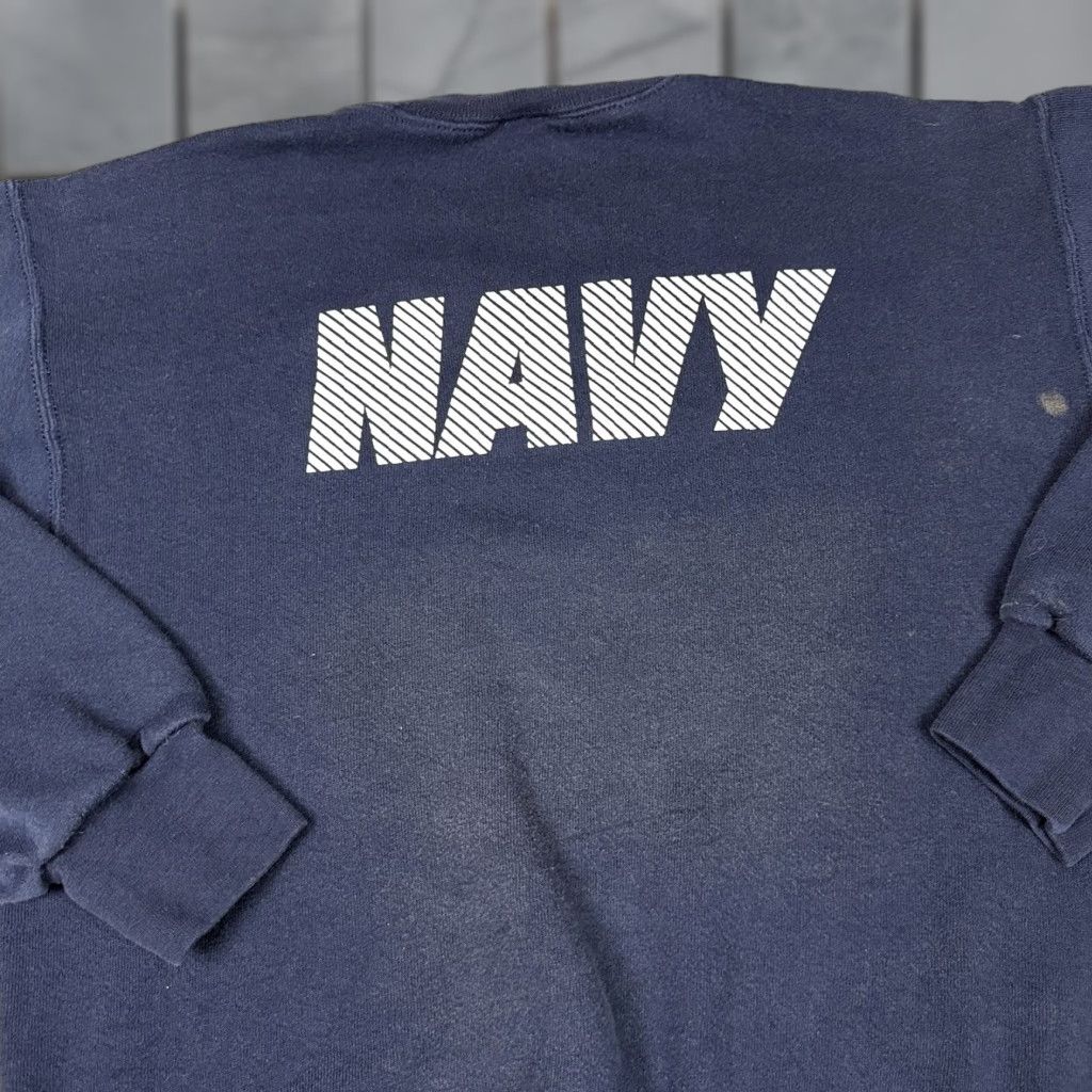 Soffe VINTAGE Soffe Navy Sweatshirt Mens Small Blue Military Issued Pullover Crew Neck Graphic Print 90s USA America Patriotic USA Navy | Sweatshirt | Mens Size US S / EU 44-46 / 1 - 1 Thumbnail