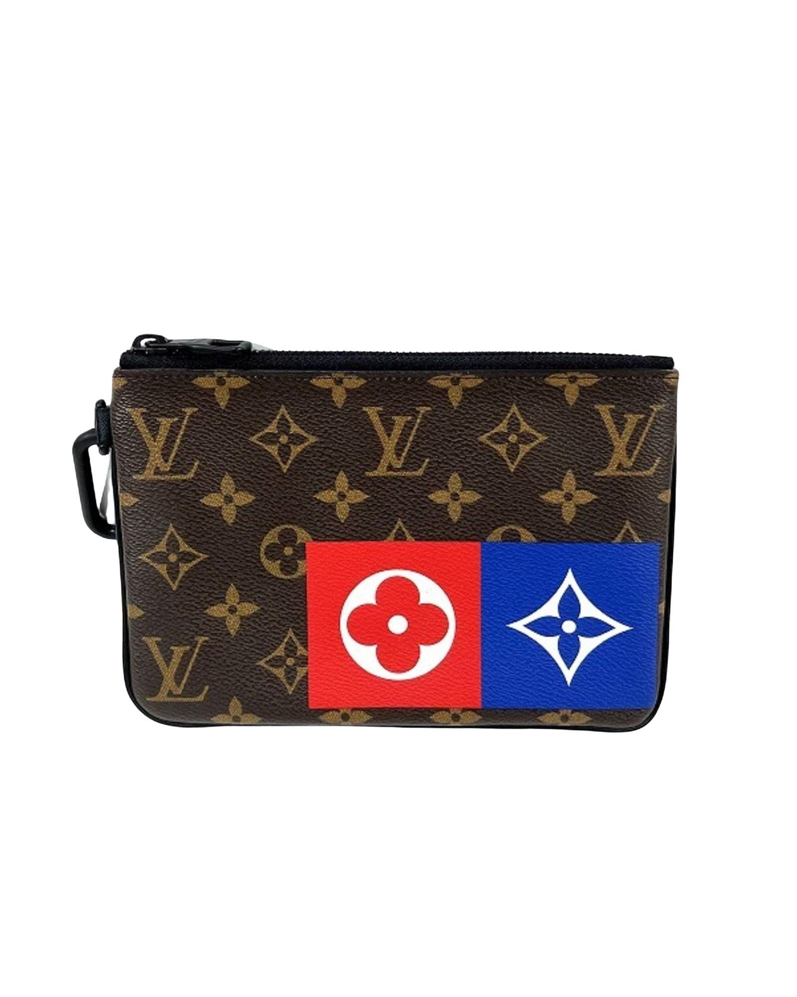 image of Louis Vuitton Canvas Zippered Pouch By Luxury Designer in Brown, Women's