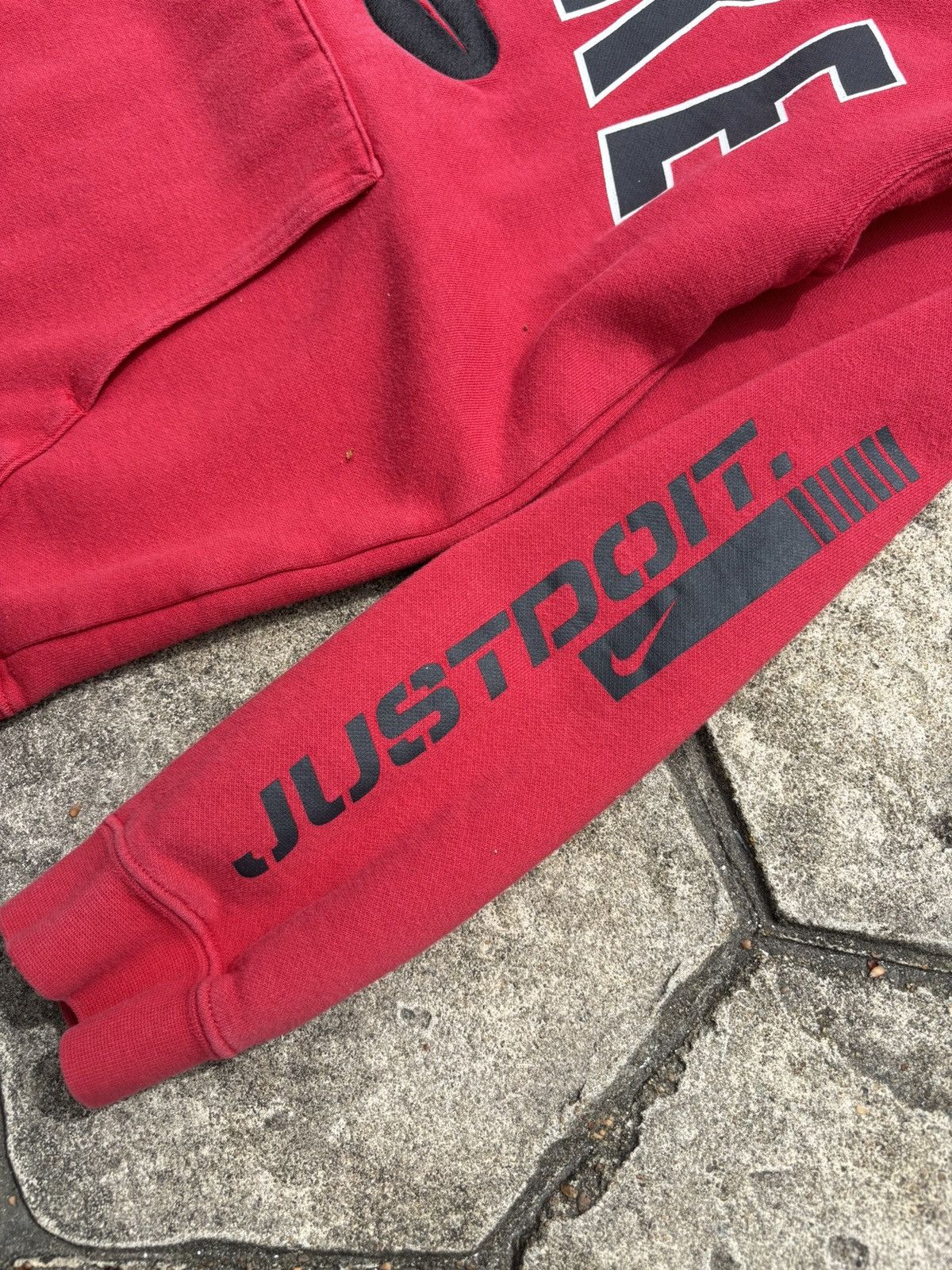 Nike × Vintage Y2K Nike Center Swoosh Red Hoodie Size US M / EU 48-50 / 2 - 4 Thumbnail