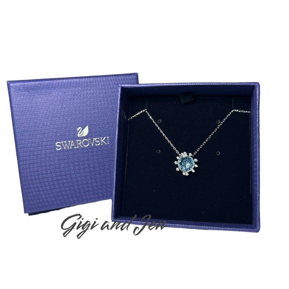 Swarovski Swarovski Crystal Olive Aqua Blue Crystal Pendant Necklace Size ONE SIZE - 1 Thumbnail