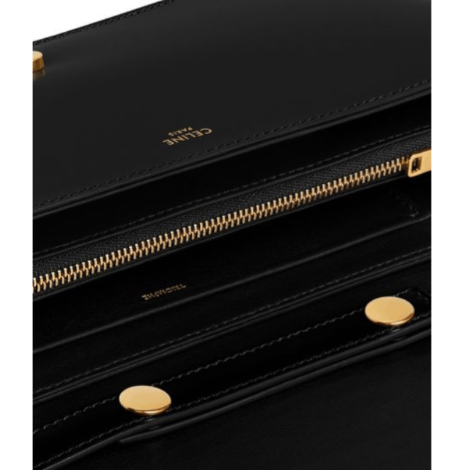 Celine o1bcso1str0824 Size:OS/ Shoulder Bag Shiny Calfskin in Black Size ONE SIZE - 5 Thumbnail