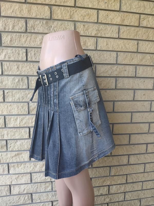 Other Grunge denim mini pleather cargo skirt hips 18.9" Size 30" / US 8 / IT 44 - 2 Thumbnail