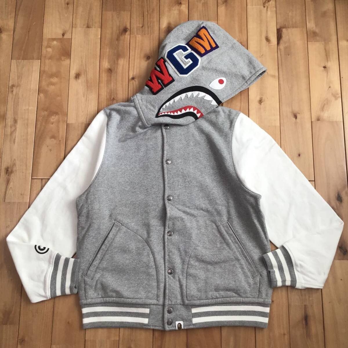 Bape BAPE Sweat Shark hoodie varsity Jacket a bathing ape Grailed