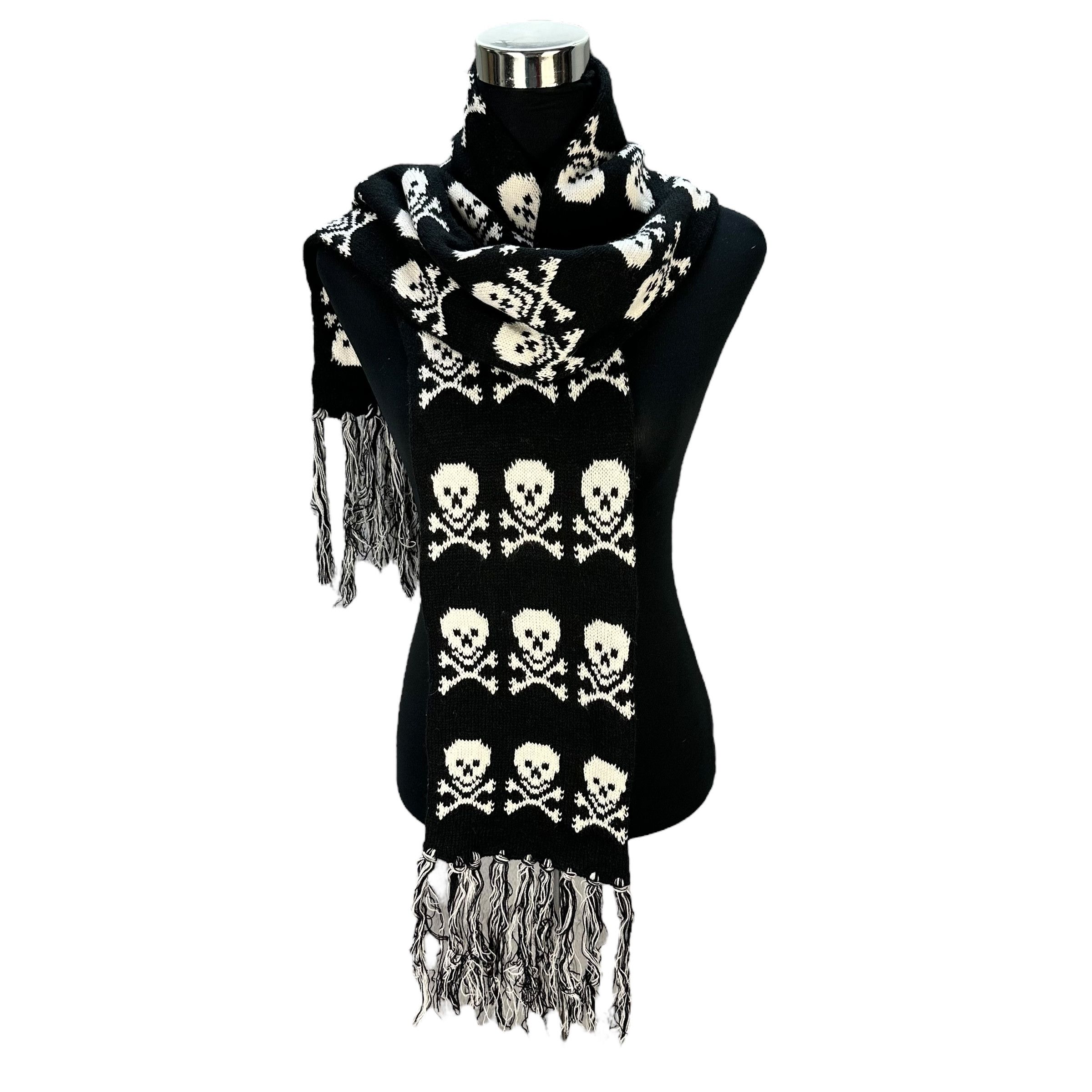 Japanese Brand Crossbone Skulls Muffler Neckwear Scarf #A68-1644 Size ONE SIZE - 1 Thumbnail