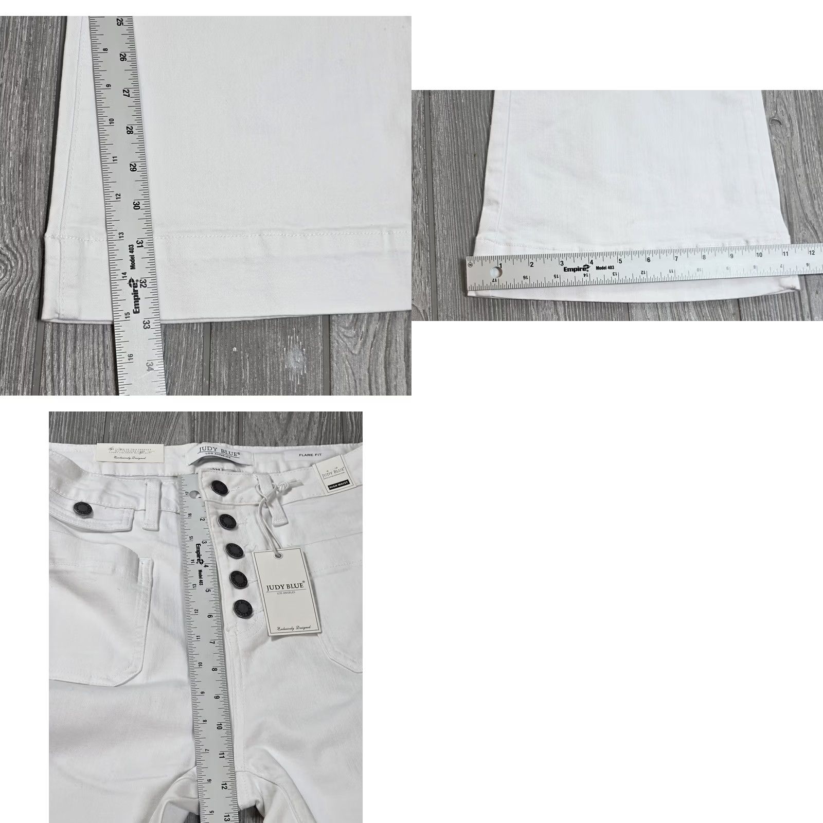 Vintage Judy Blue White High Waist Flare Button Fly Jeans Womens 13/31 actual 32x33 - Size 14 Size 36" / US 14 / IT 50 - 10 Thumbnail