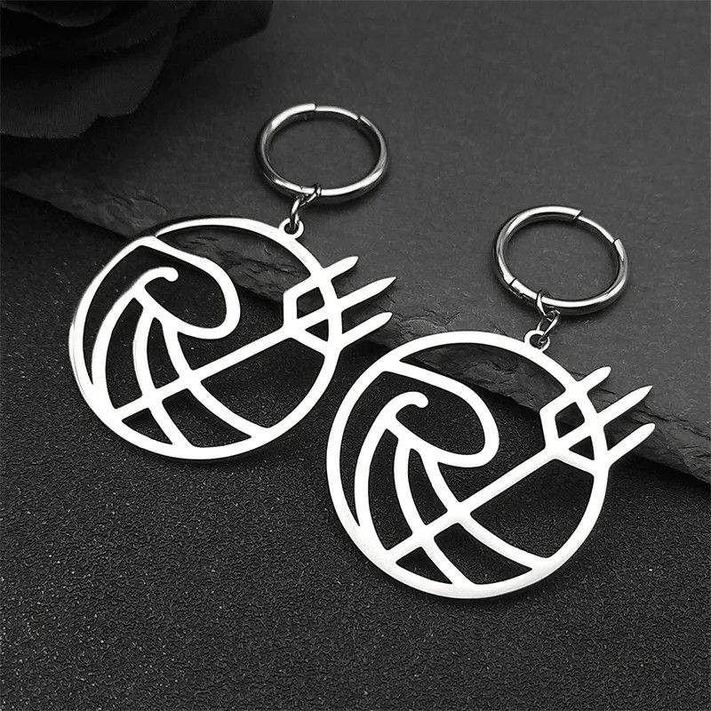 Jewelry Wave Trident R-Shaped Hoop Earrings Jewelry Gift Size ONE SIZE - 4 Thumbnail