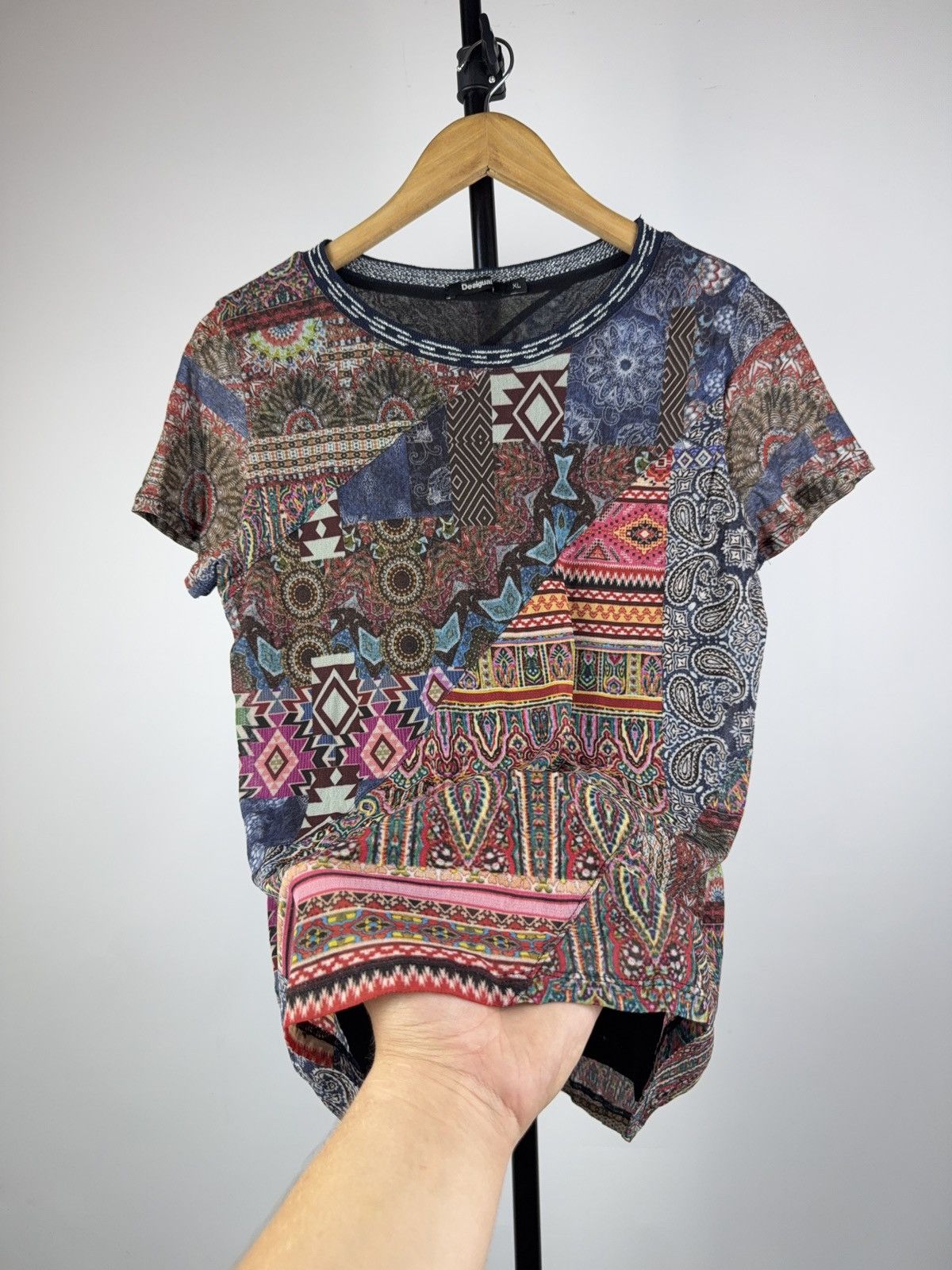 Desigual Desigual Retro Emo Gothic Punk Japanese Style Mesh T Shirt Size XL / US 12-14 / IT 48-50 - 4 Thumbnail