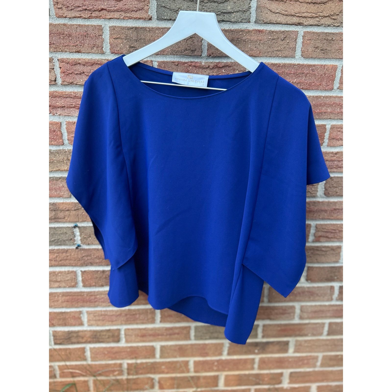 Amanda Uprichard Amanda Uprichard Cobalt Blue Flutter Sleeve Blouse Small Size S / US 4 / IT 40 - 4 Thumbnail