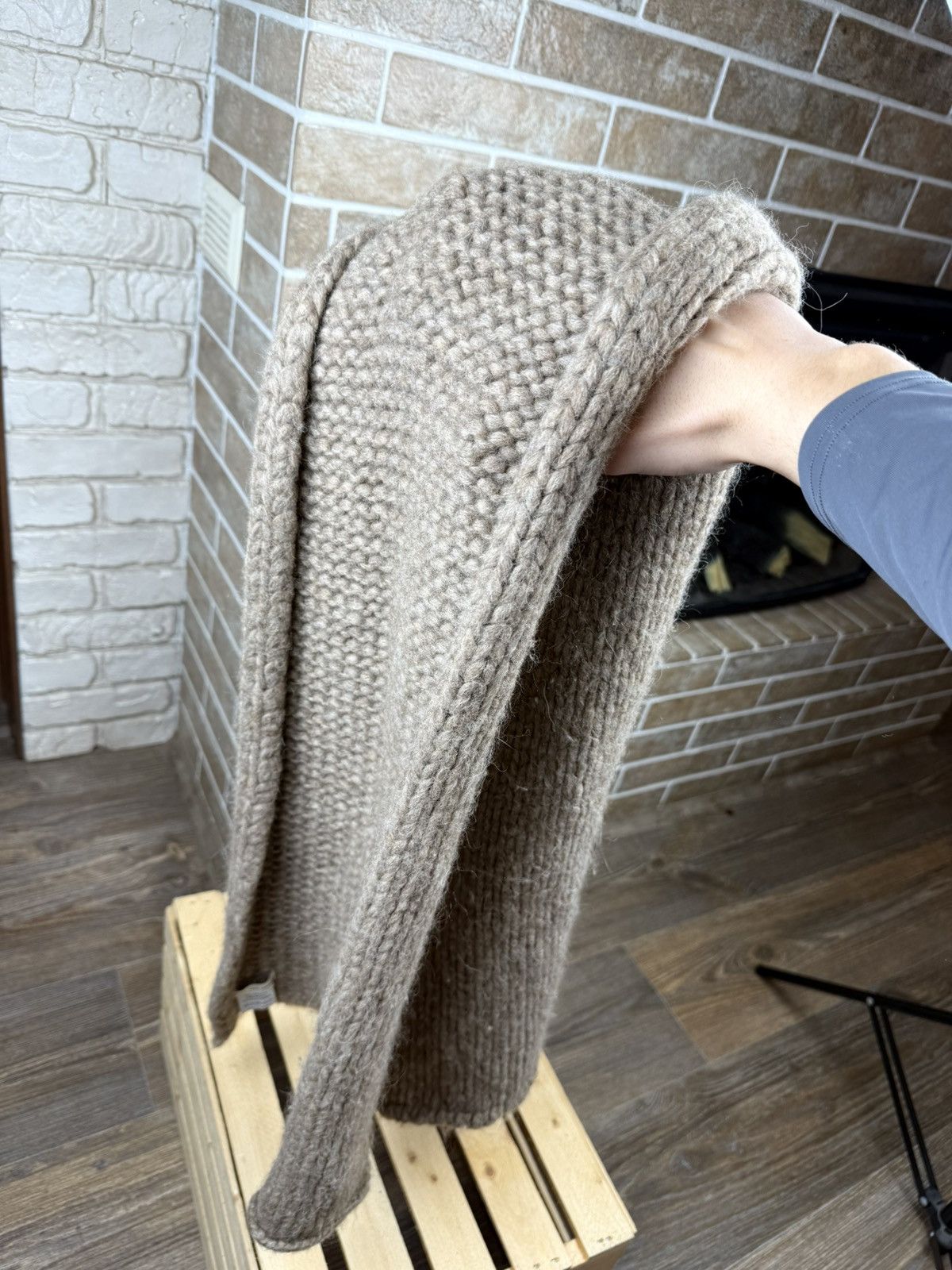 Dries Van Noten Vintage Dries van Noten Knitted Alpaca Beige Scarf Size ONE SIZE - 11 Thumbnail