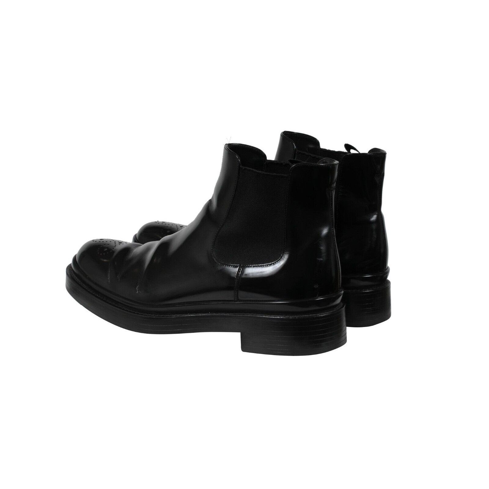 Prada Oxford Ankle Boots Medallion Black - 02166 Size US 9.5 / EU 42-43 - 5 Thumbnail