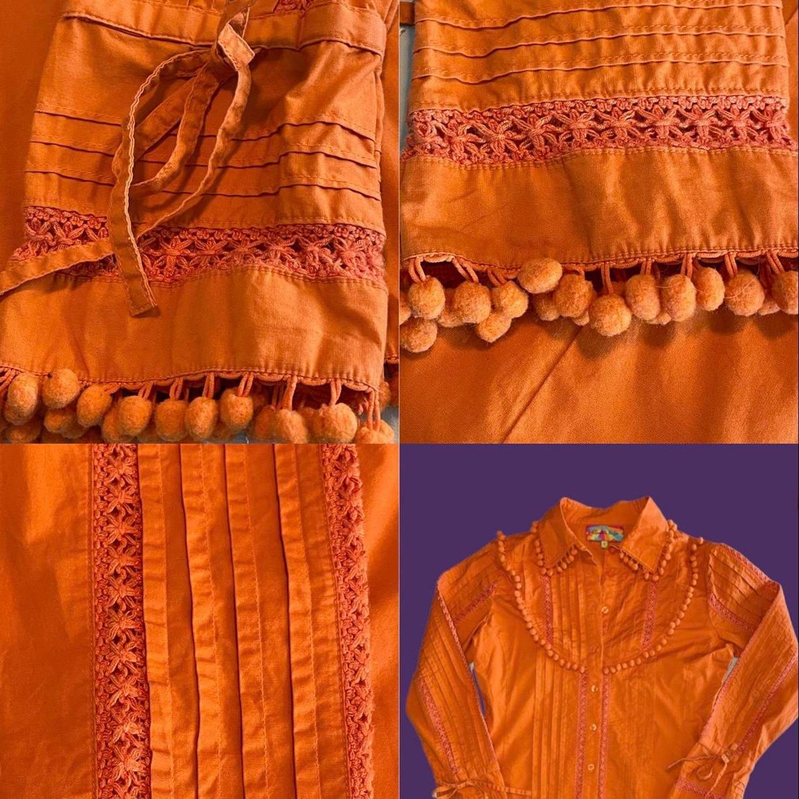 Other Rosalita Mcgee Dopamine Orange Embellished Shirt size Medium Size M / US 6-8 / IT 42-44 - 6 Thumbnail