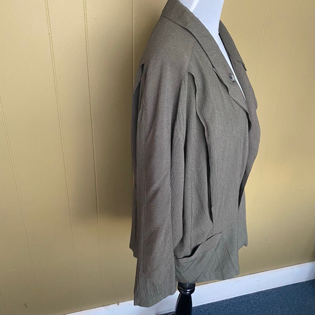 Other Mr Mr women vintage size 3 three button crepe blazer khaki Size S / US 4 / IT 40 - 5 Thumbnail