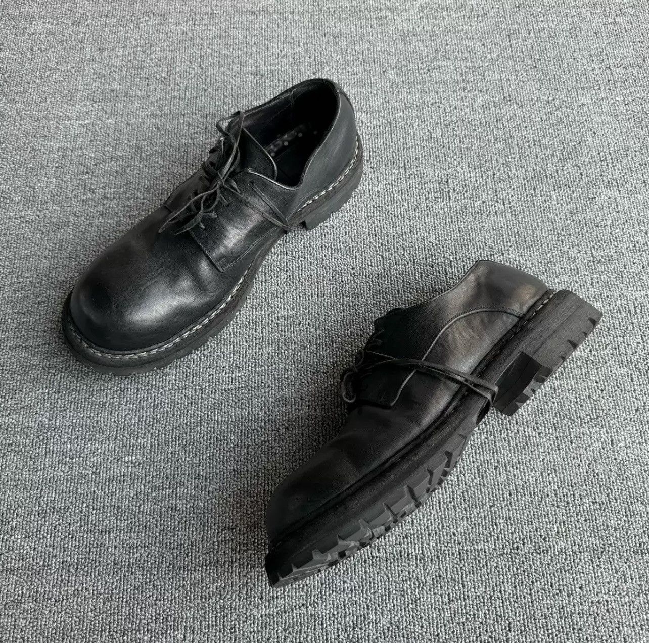 Guidi Guidi GR02V Black Leather Laceup Derbies | Grailed