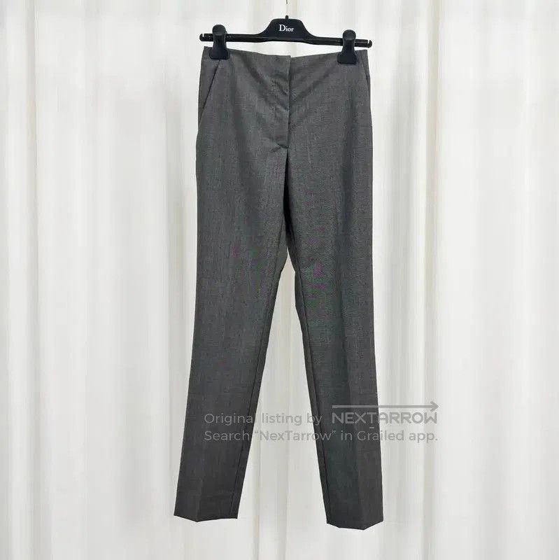 Dior Grey Wool Logo Women's Casual Pants .