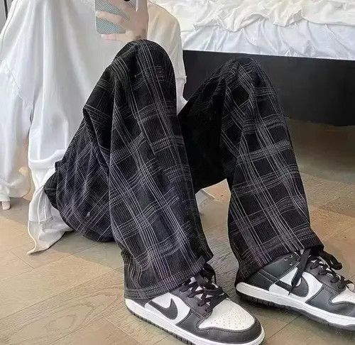 VIBE Corduroy Vintage Plaid Pants Men Streetwear Size US 34 / EU 50 - 6 Thumbnail