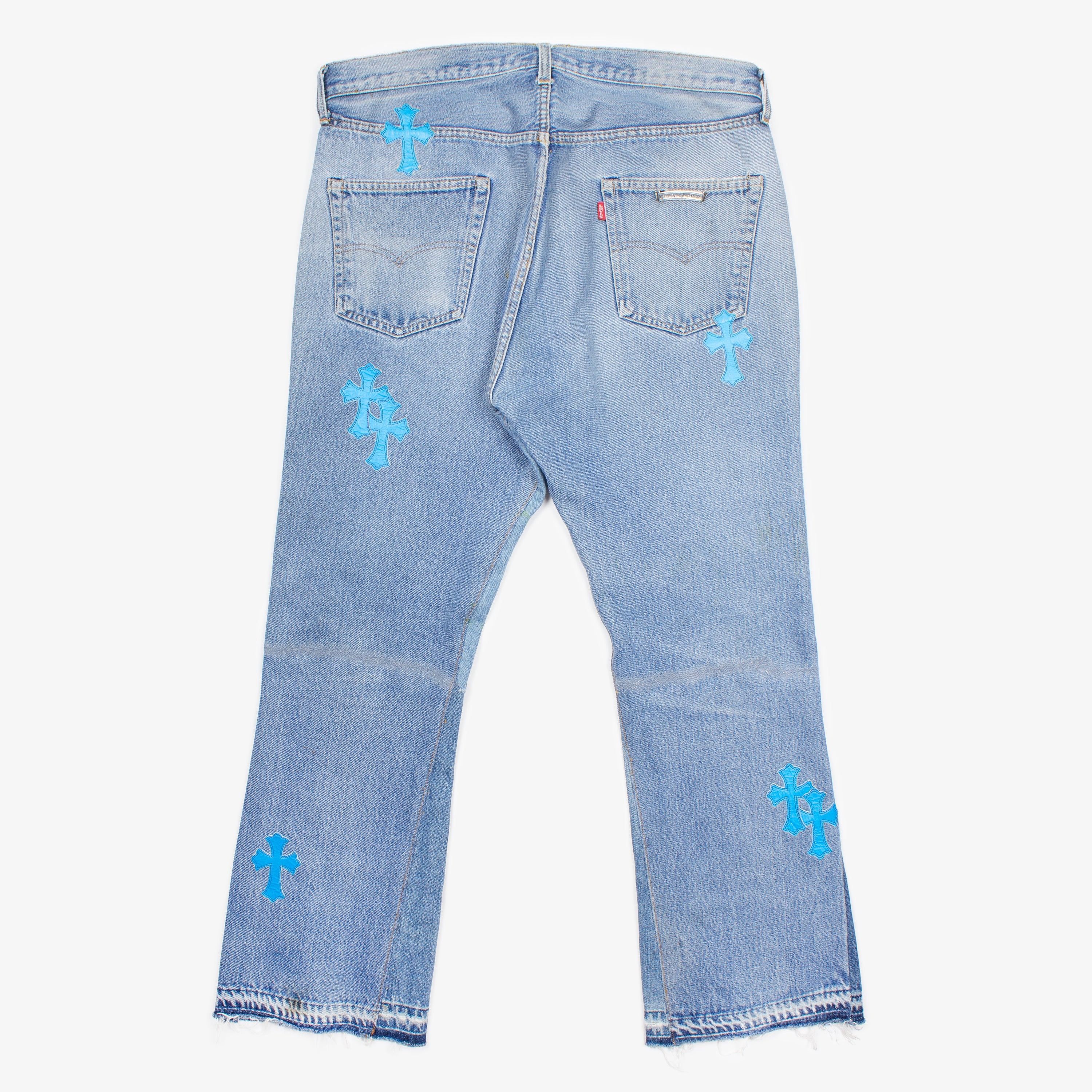 Chrome Hearts CHROME HEARTS BLUE CROSS PATCH DENIM JEANS Size US 36 / EU 52 - 3 Thumbnail