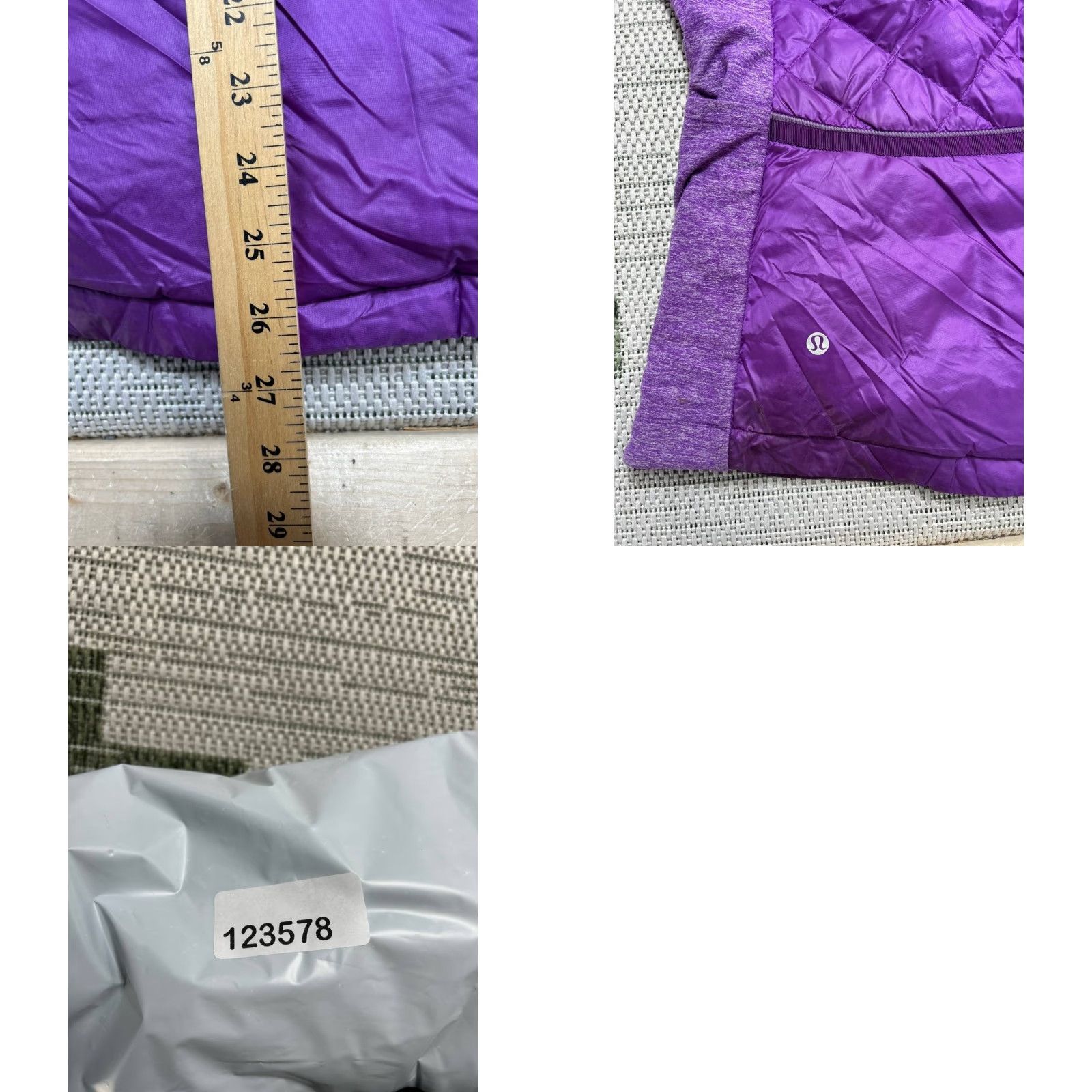 Lululemon VINTAGE Lululemon Down For A Run Puffer Vest Womens 8 Purple Insulated Water Resistant Size M / US 6-8 / IT 42-44 - 9 Thumbnail