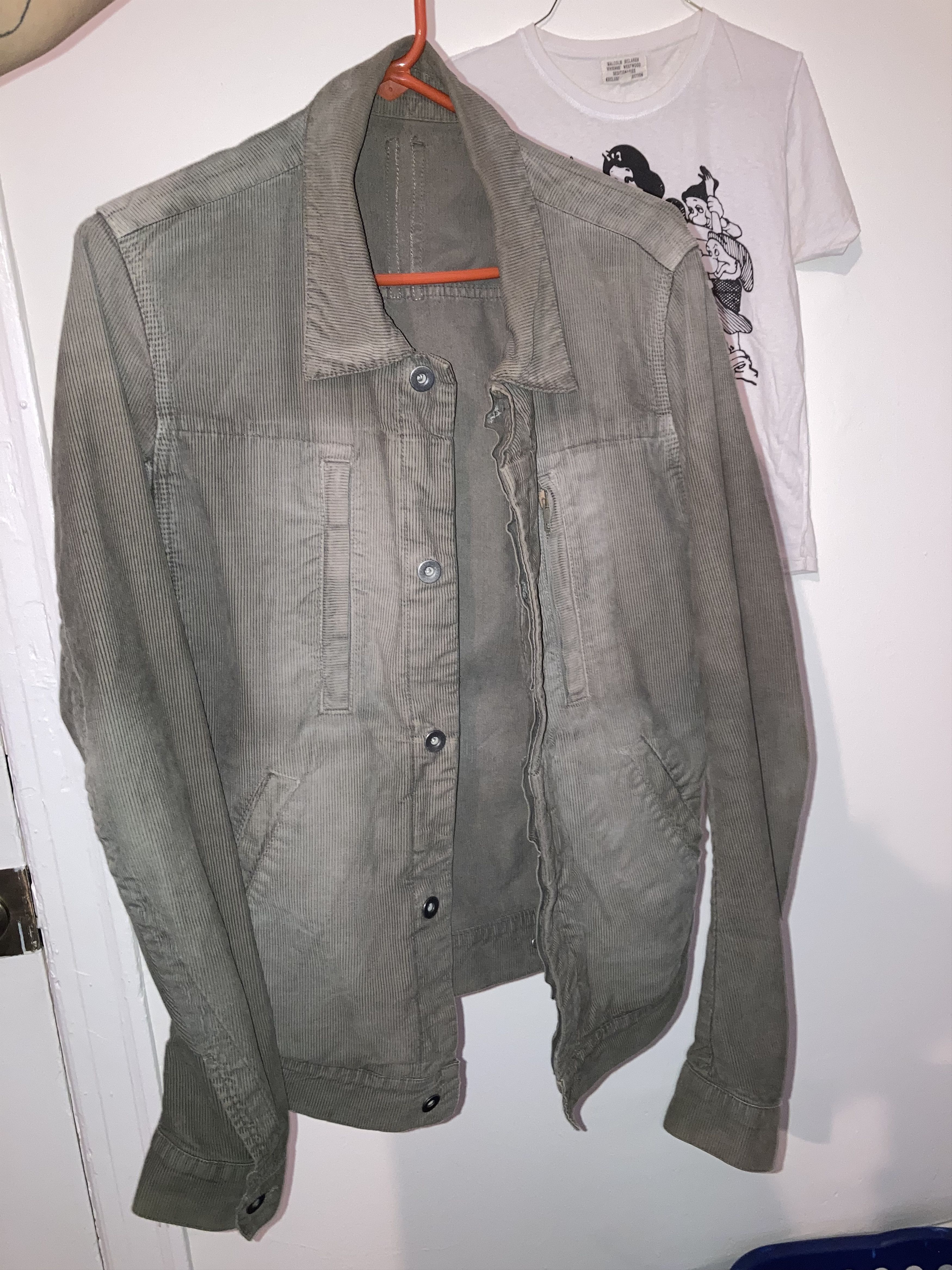 Rick Owens Drkshdw Archive Rick Owens A2 Chest Zip 2005 Corduroy Jacket Size US XS / EU 42 / 0 - 1 Thumbnail