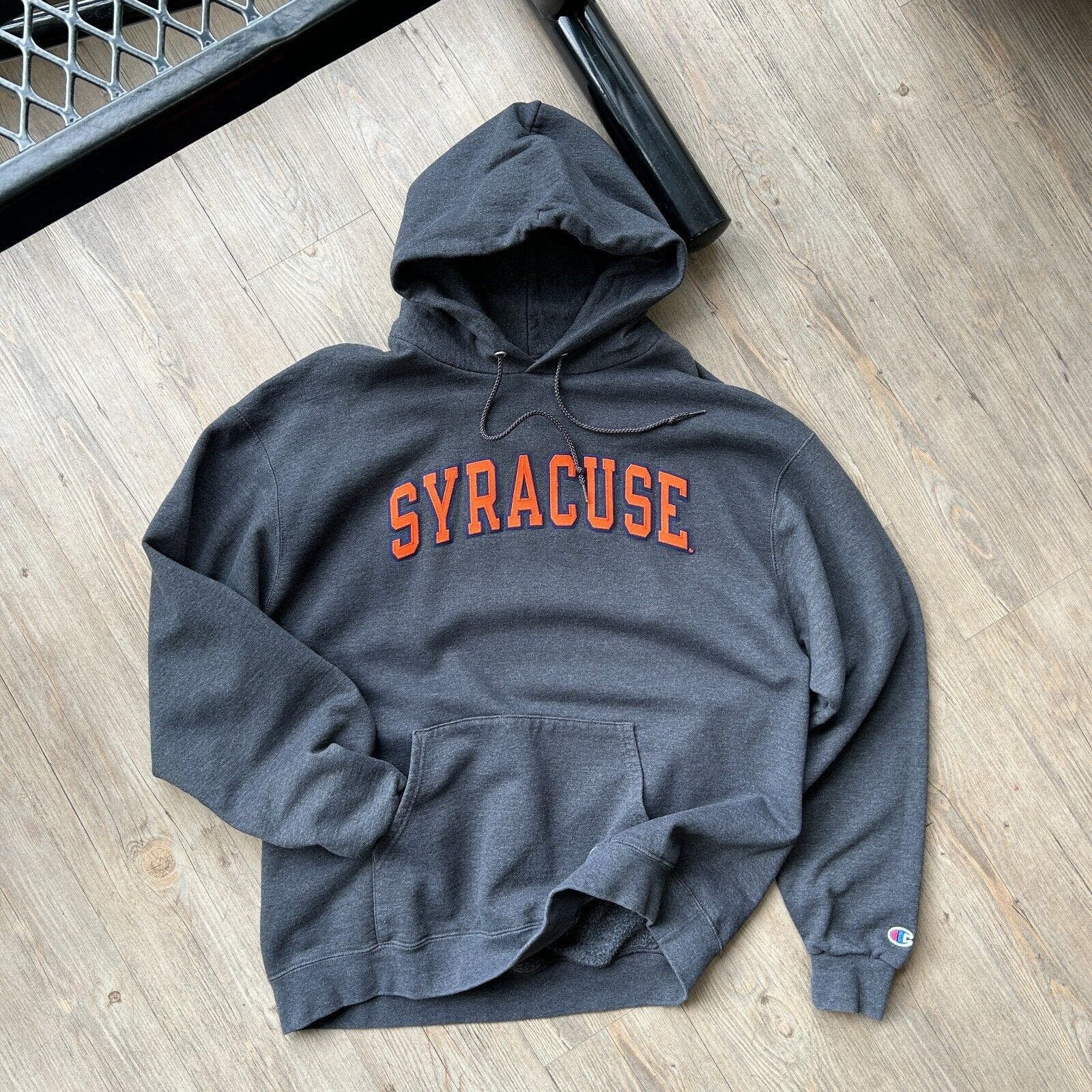 VINTAGE SYRACUSE Dark Grey Champion Hoodie Sweater sz XL