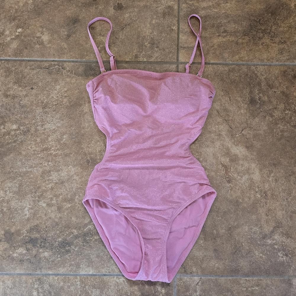Designer Light Pink Shimmer NOBO Monokini Size ONE SIZE - 3 Thumbnail
