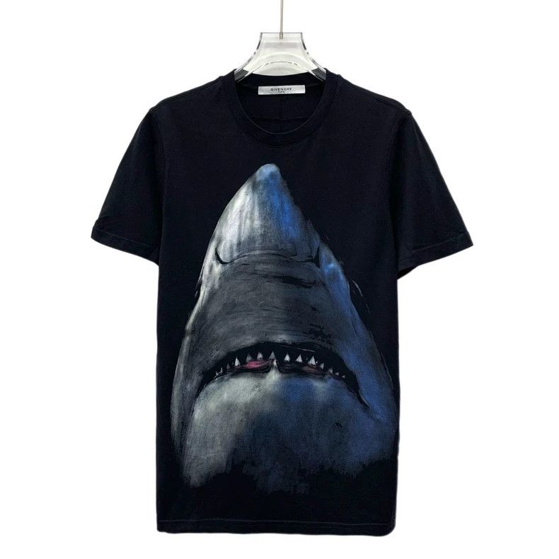 Givenchy Givenchy Black Shark Print Cotton Crew Neck T-Shirt Size US XS / EU 42 / 0 - 1 Thumbnail