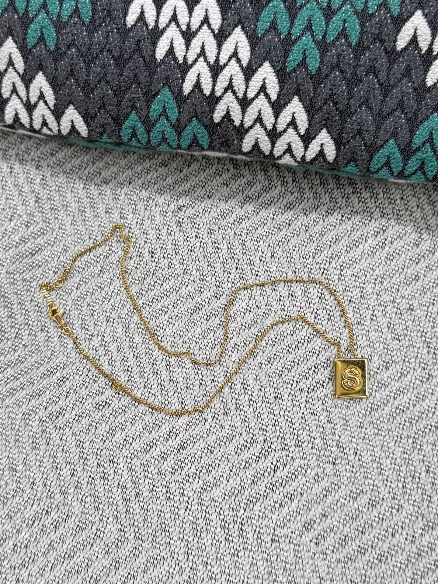 Celine Celine Gold Letter Tag Necklace New Size ONE SIZE - 2 Thumbnail