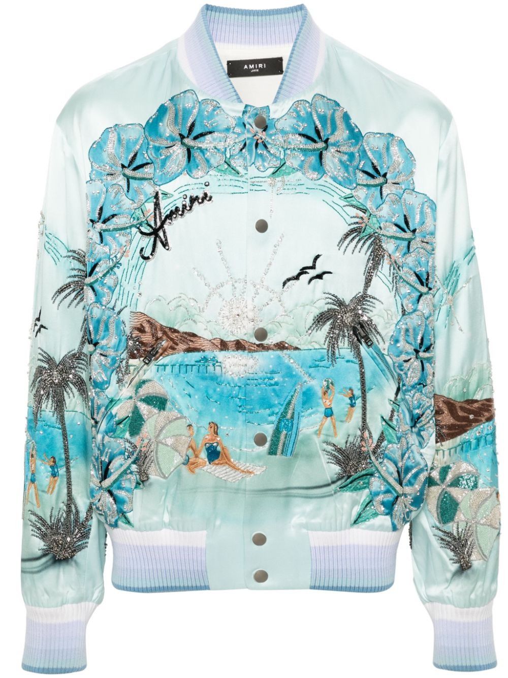 Amiri o1s1wg111025 Paradise Beaded Bomber Jacket in Multicolor Size US XL / EU 56 / 4 - 1 Thumbnail