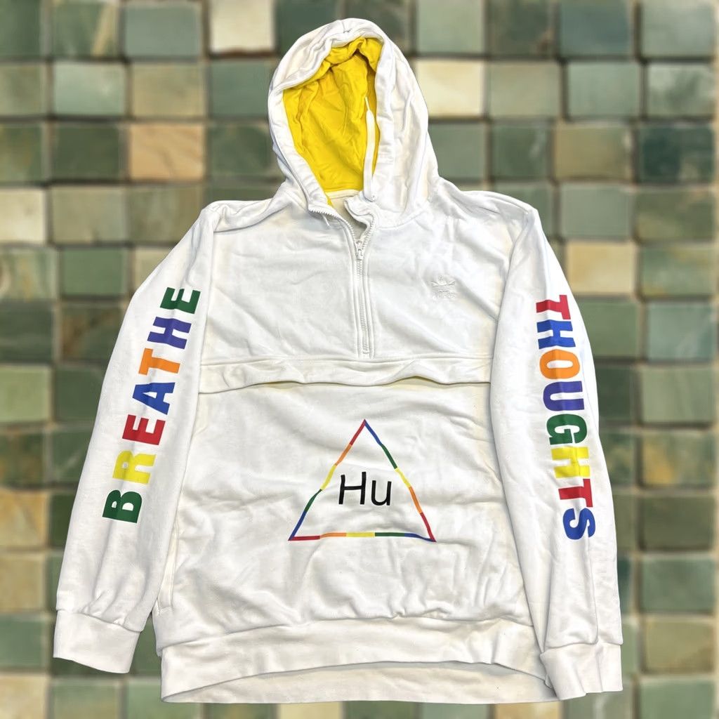 Adidas Adidas x Pharrell Williams Hoodie Men L White Breathe Thoughts 1/4 Zip Pullover Size US L / EU 52-54 / 3 - 1 Thumbnail