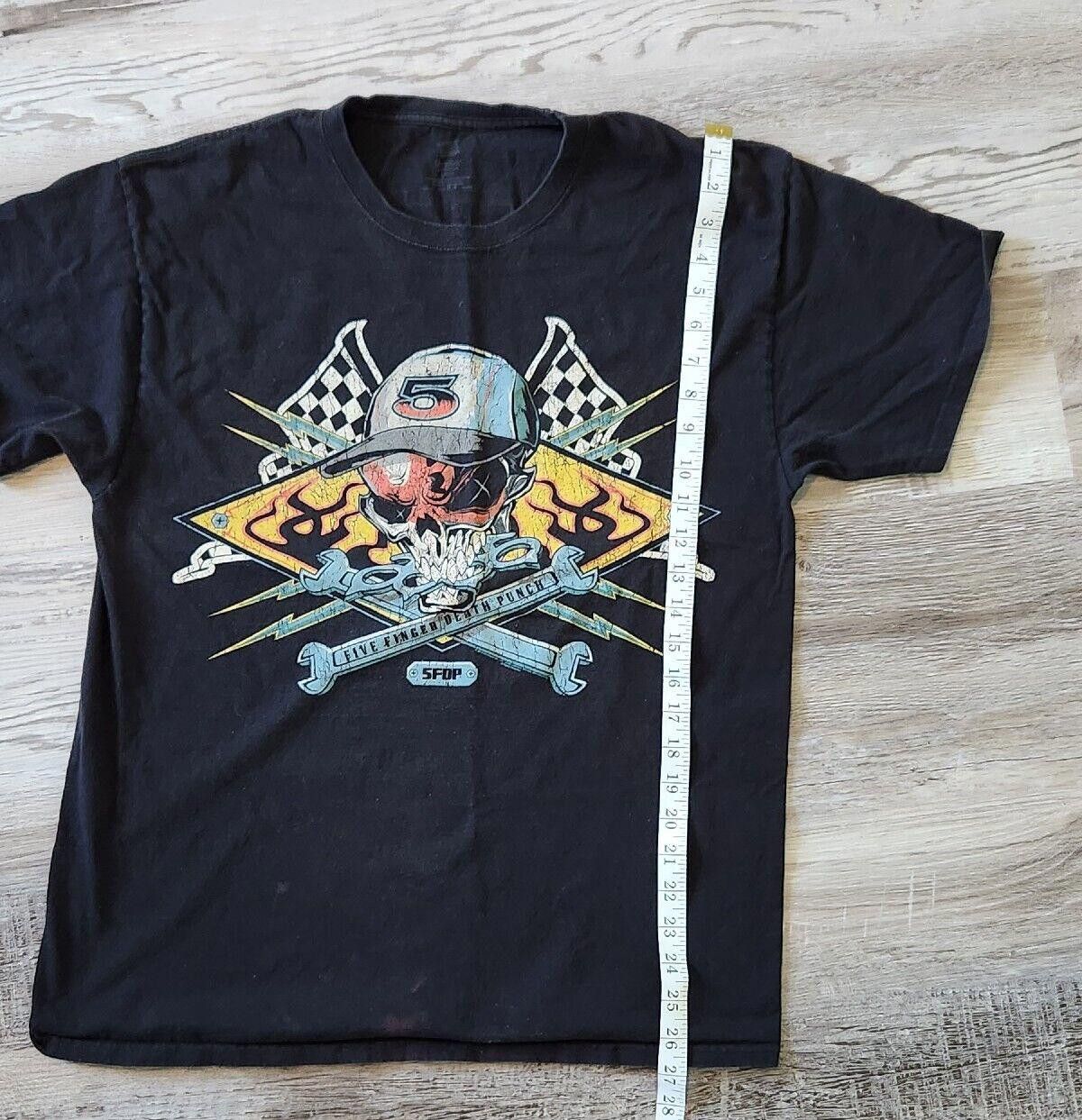 Designer Five Finger Death Punch Band Tee Shirt Large Skull Graphic Size US L / EU 52-54 / 3 - 6 Thumbnail