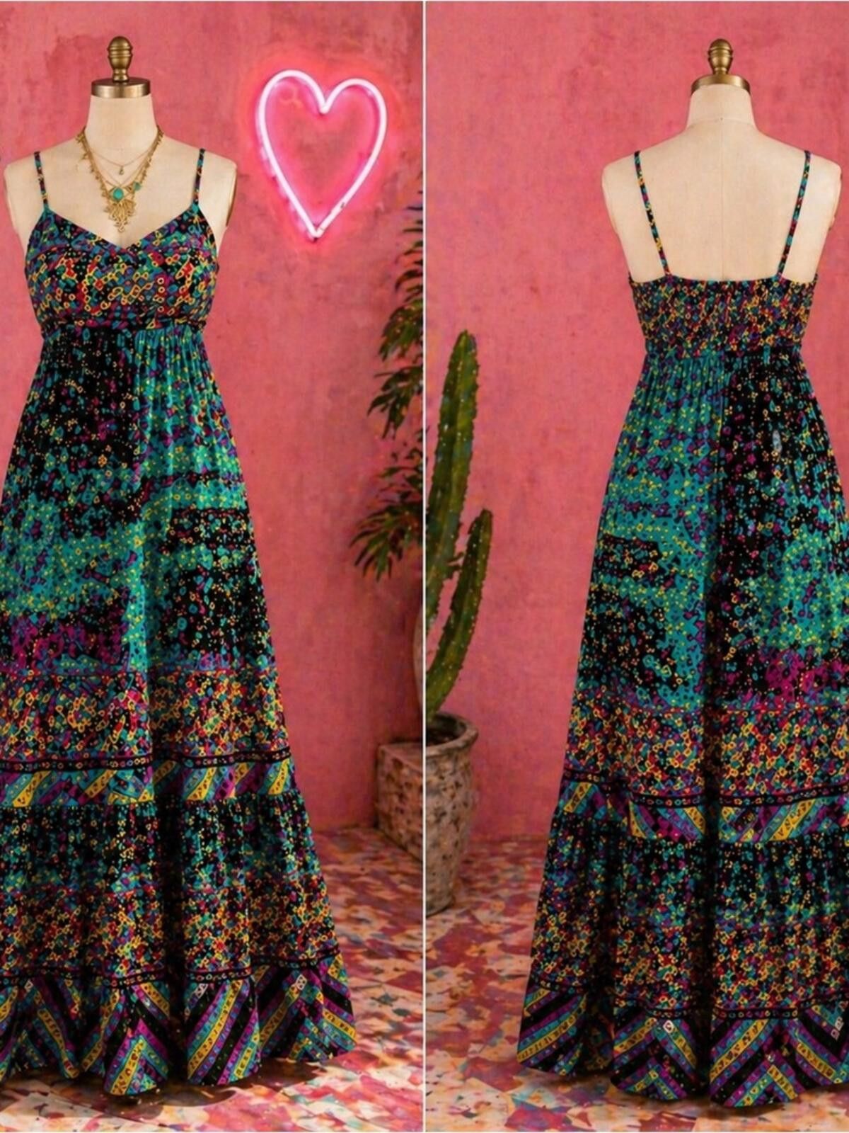 Other Betsey Johnson Y2K Boho Glam Maxi Dress Size XL / US 12-14 / IT 48-50 - 4 Thumbnail