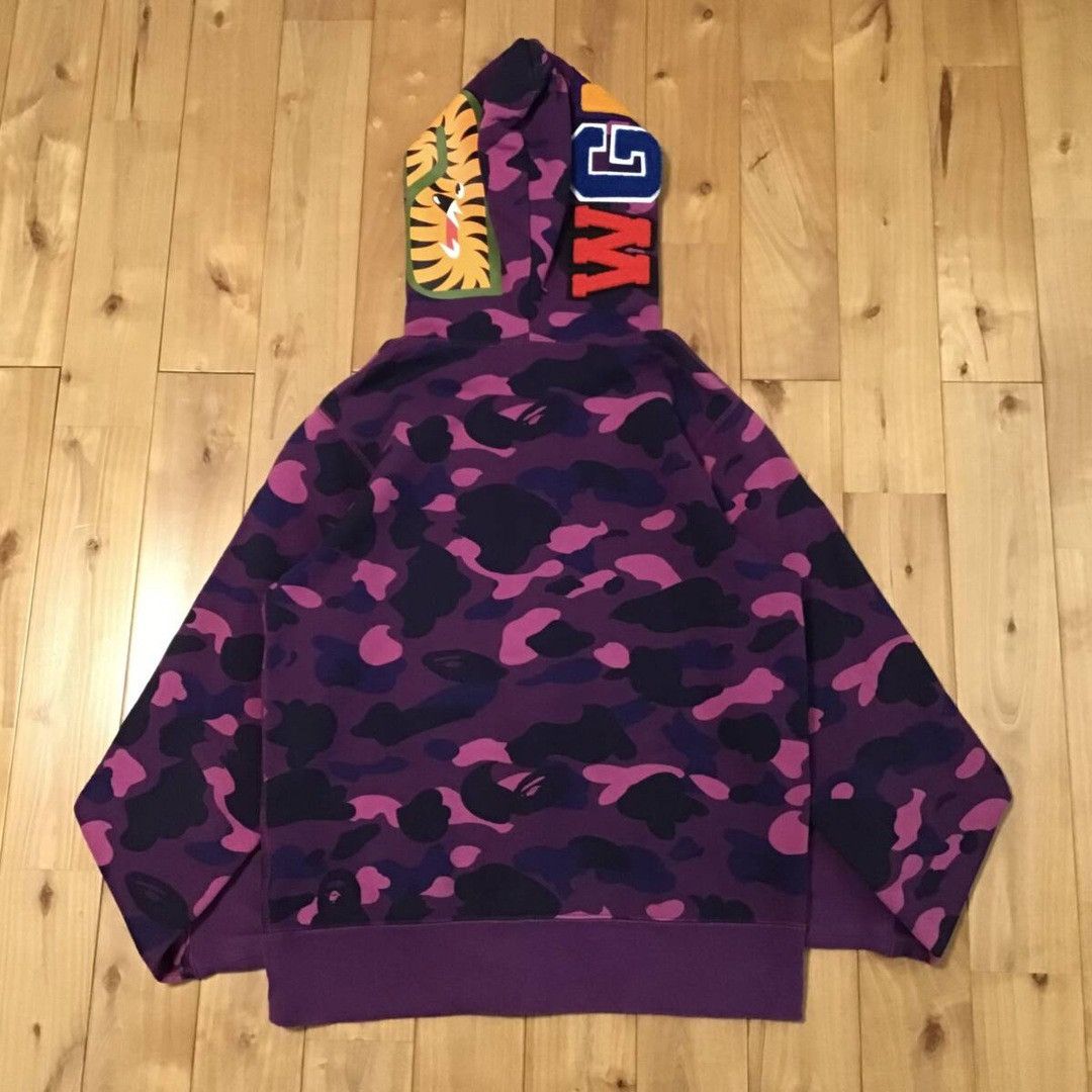 Bape BAPE Shark full zip hoodie purple camo a bathing ape Size US S / EU 44-46 / 1 - 2 Thumbnail