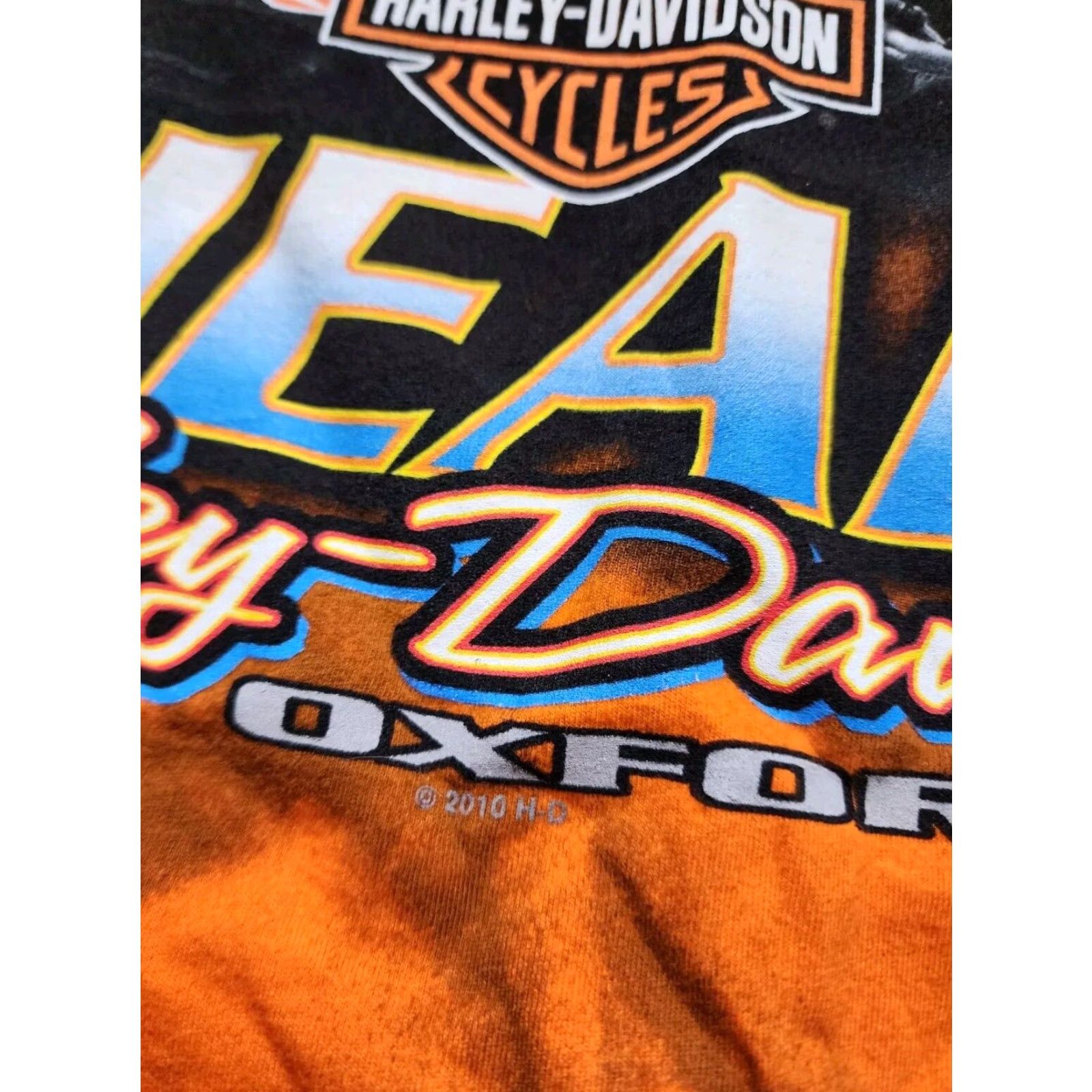 Harley Davidson Harley-Davidson Motorcycle Mt. Cheaha Oxford AL Mens XL Orange Tie Dye Short Sleeve T-Shirt Size US XL / EU 56 / 4 - 5 Thumbnail