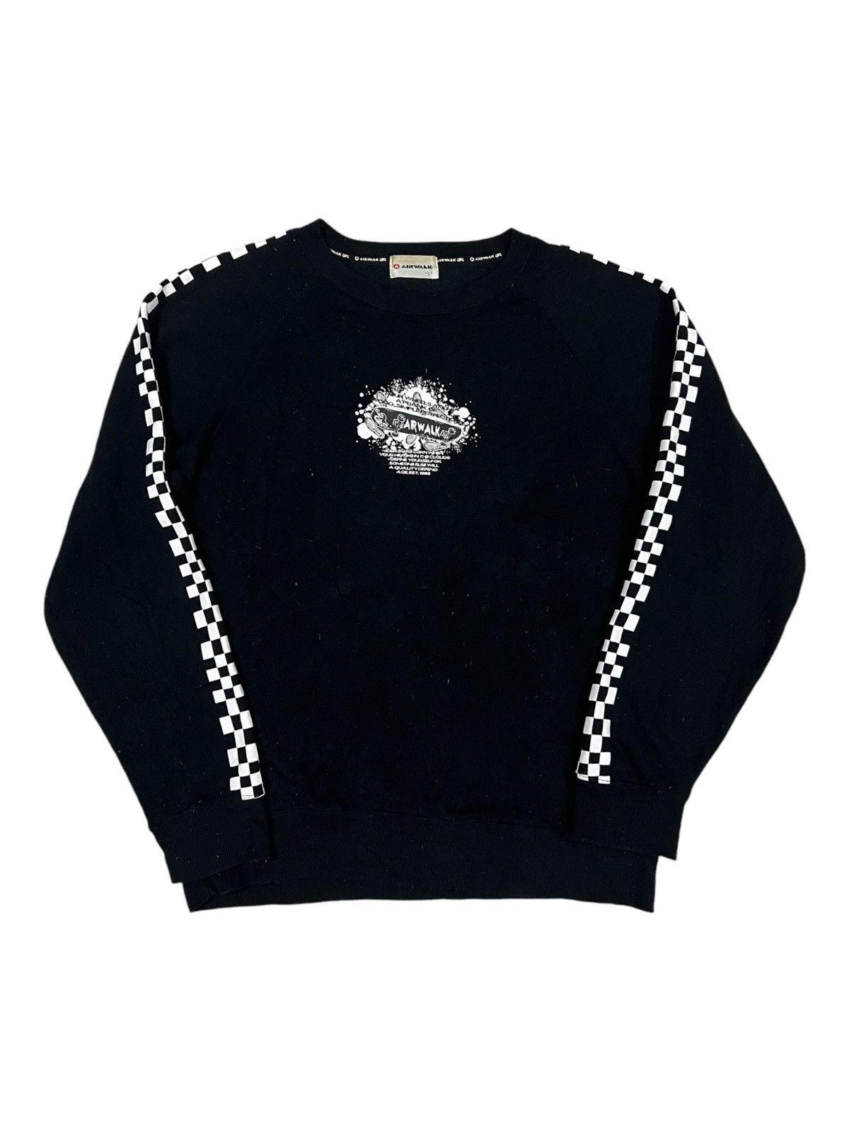 Airwalk × Hook-Ups Y2K Airwalk Skateboard Logo Checked Sleeve Crewneck Sweater Size US L / EU 52-54 / 3 - 2 Thumbnail