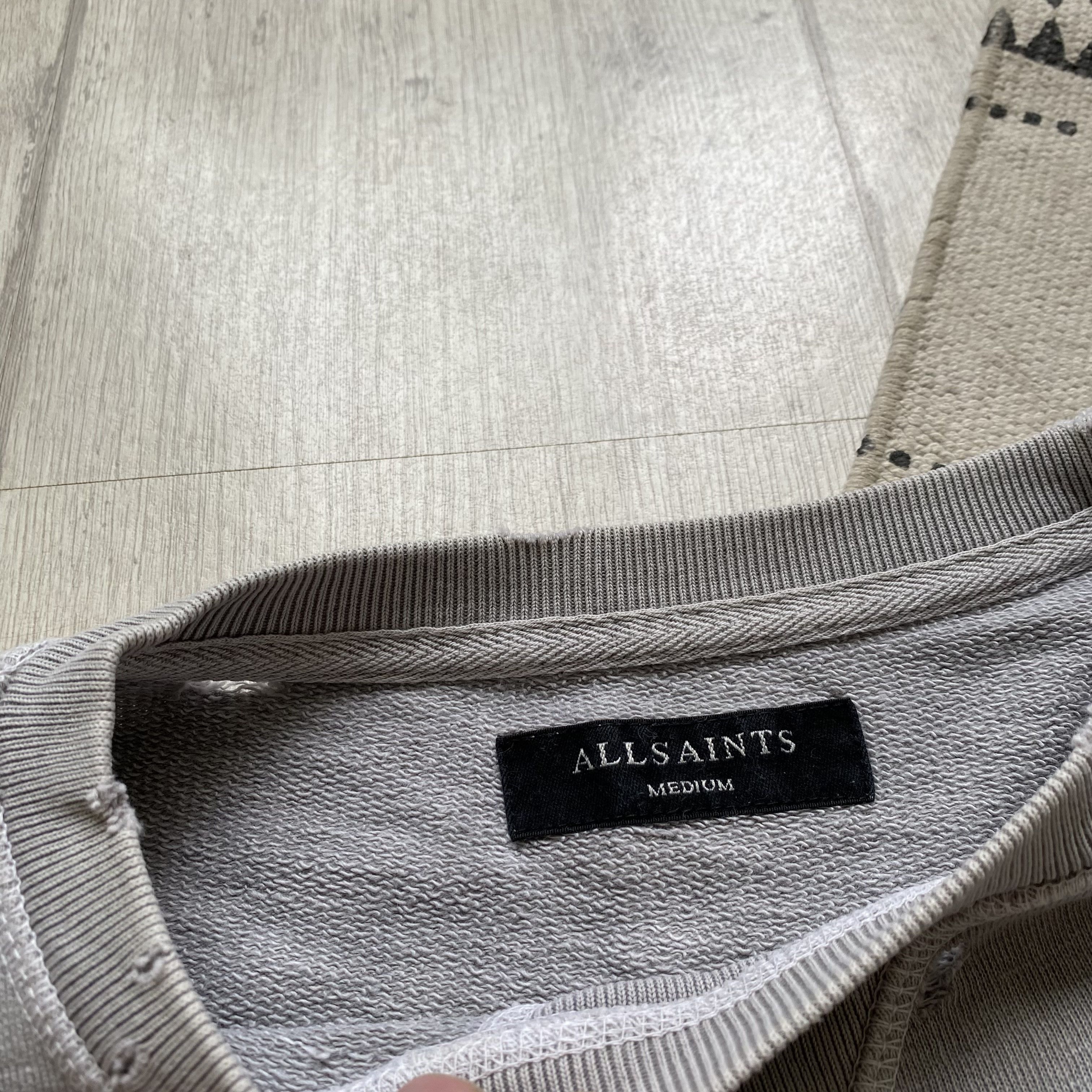Allsaints Vintage ALLSAINTS Distressed sweatshirt Gray Sonewash Size US M / EU 48-50 / 2 - 8 Thumbnail