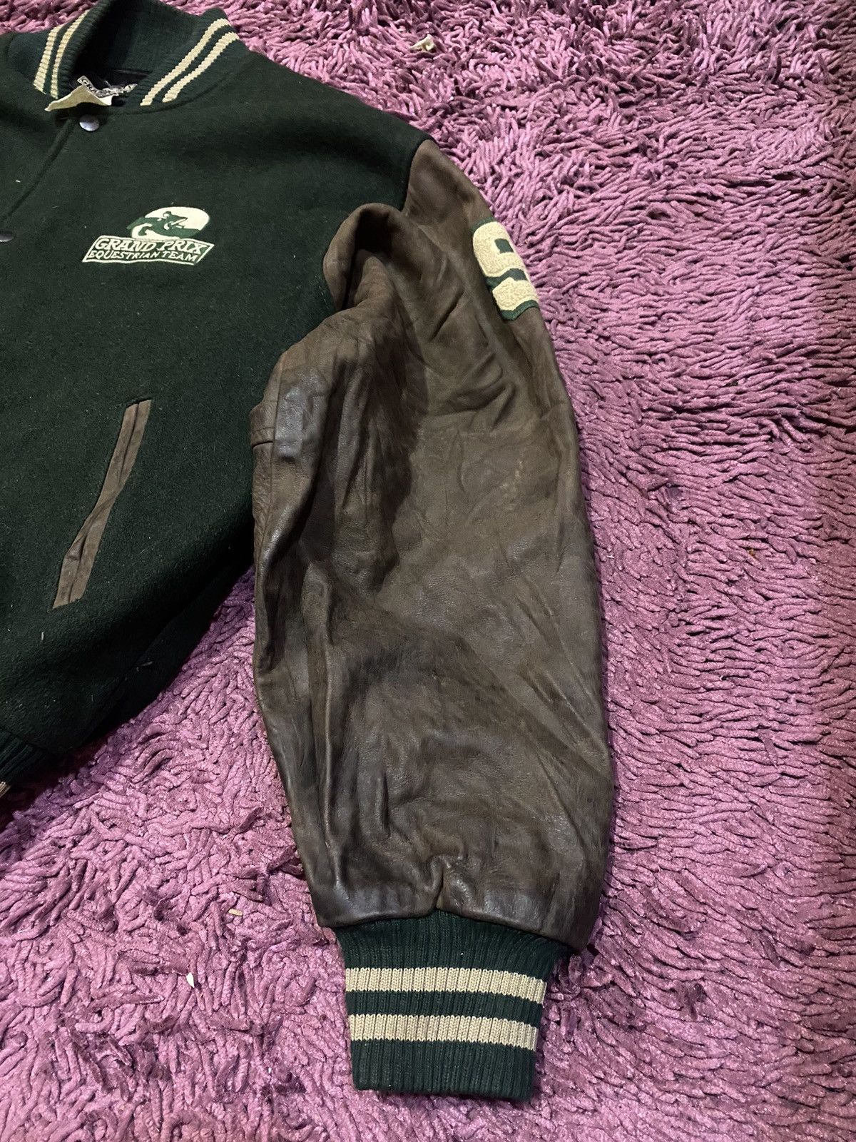 Vintage Vintage Grand Prix Equestrian Team Varsity Jacket Size US L / EU 52-54 / 3 - 6 Thumbnail
