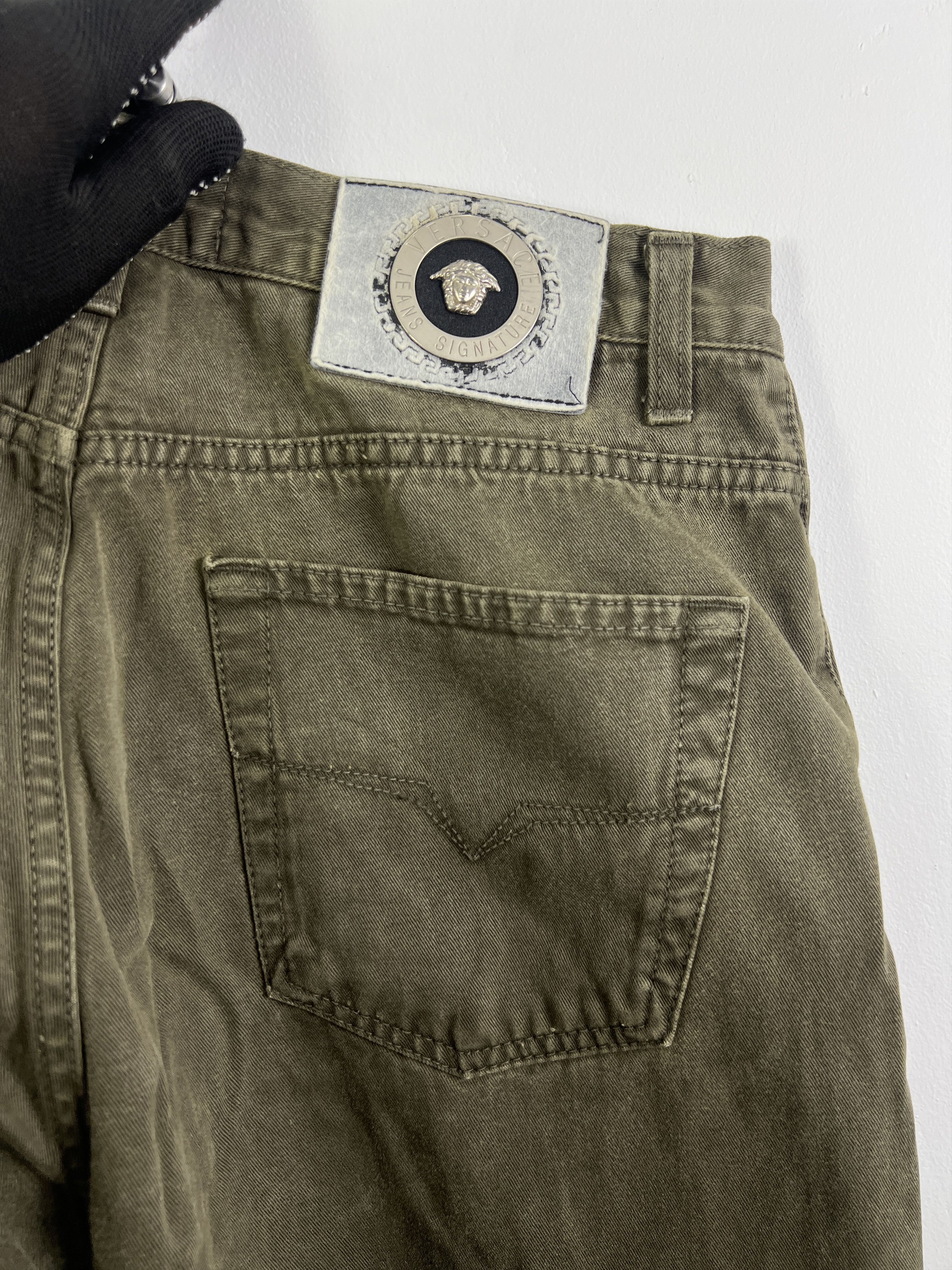 Versace Jeans Couture Vintage VERSACE Jeans Signature Khaki Green Denim GTMP154 Size US 30 / EU 46 - 15 Thumbnail