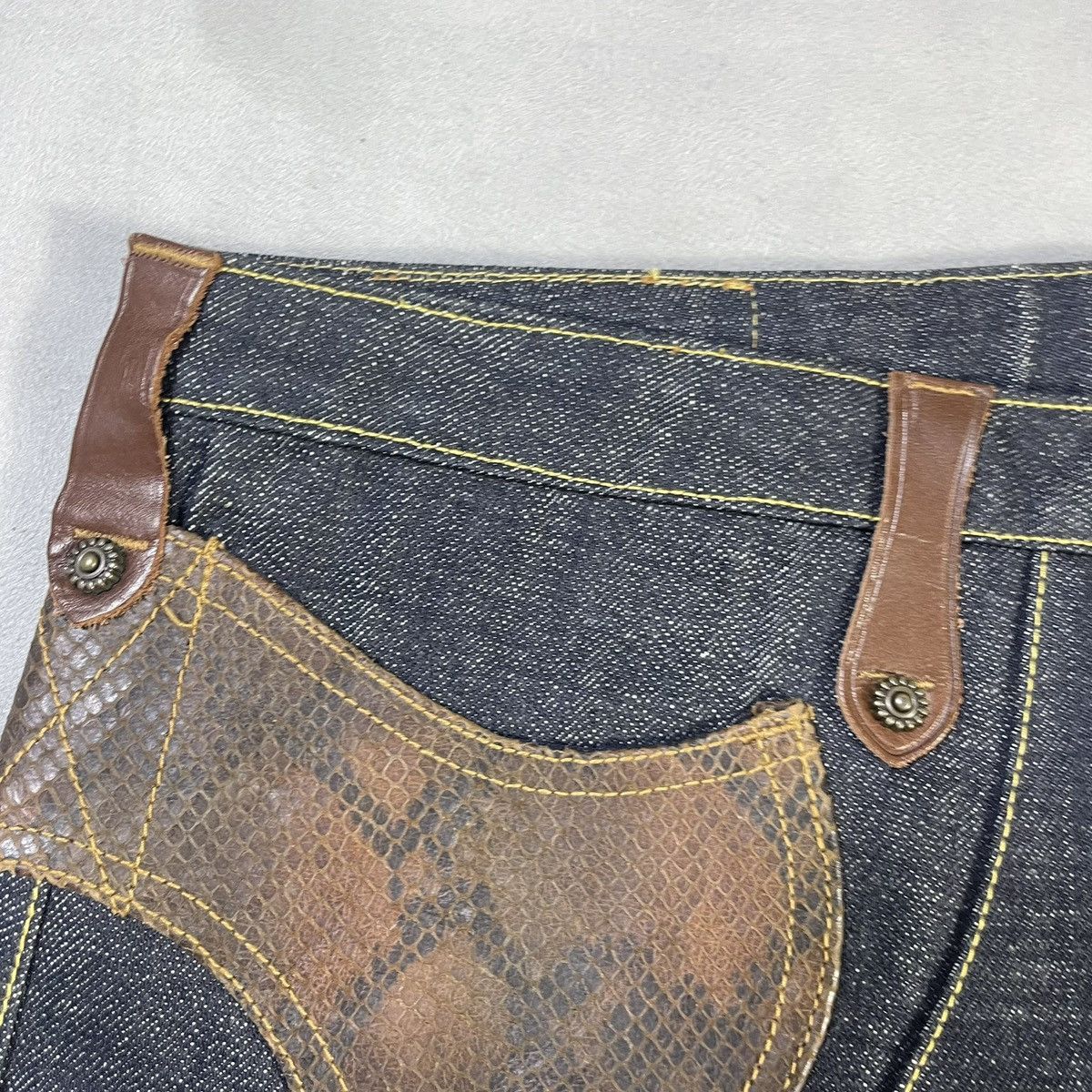 Obelisk OBELISK 00’s REPTILE SKIN FLARED DENIM Size US 32 / EU 48 - 11 Thumbnail
