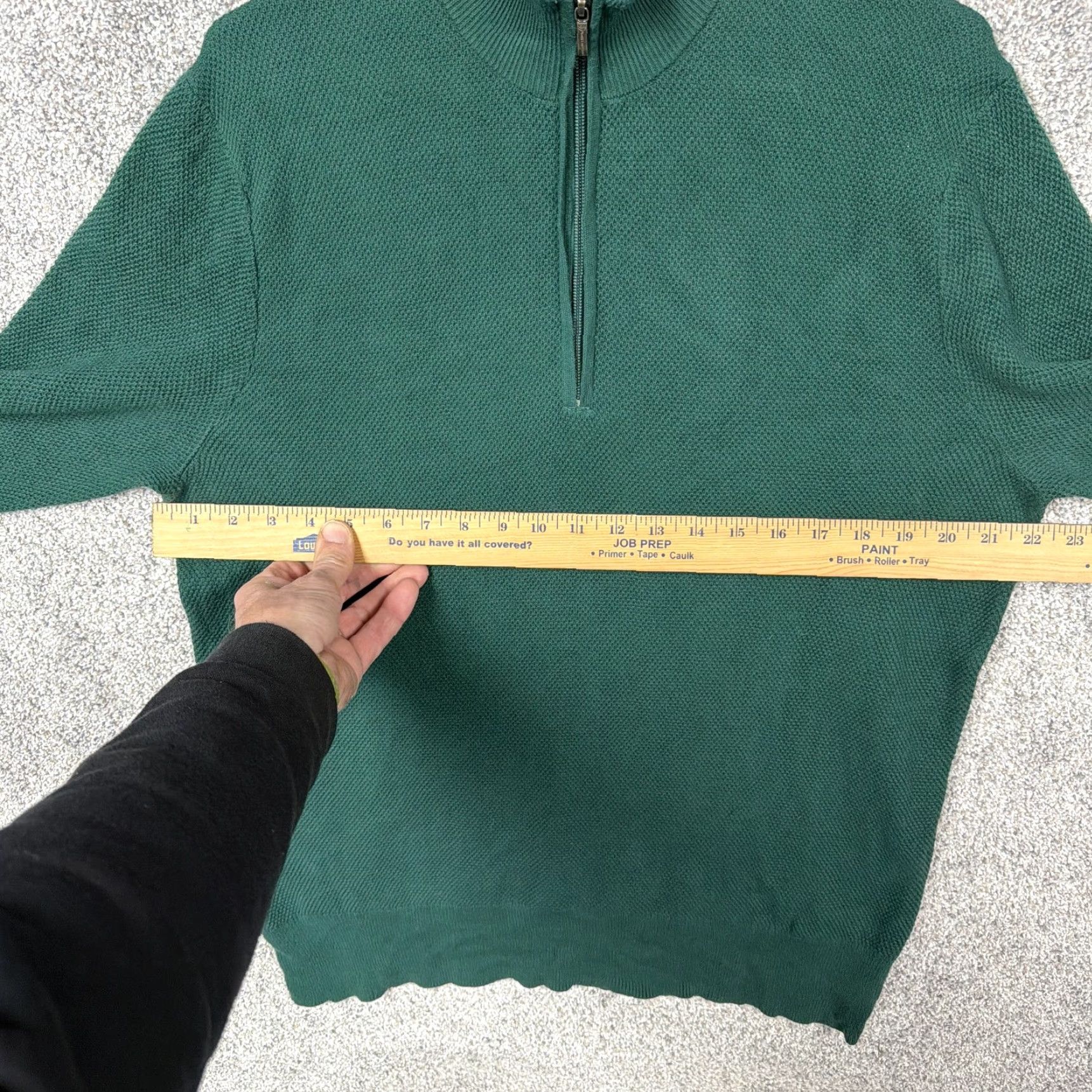 Brooks Brothers Brooks Brothers Sweater Mens L Green 1/4 Zip Mock Neck Cotton Knit Pullover Size US L / EU 52-54 / 3 - 4 Thumbnail