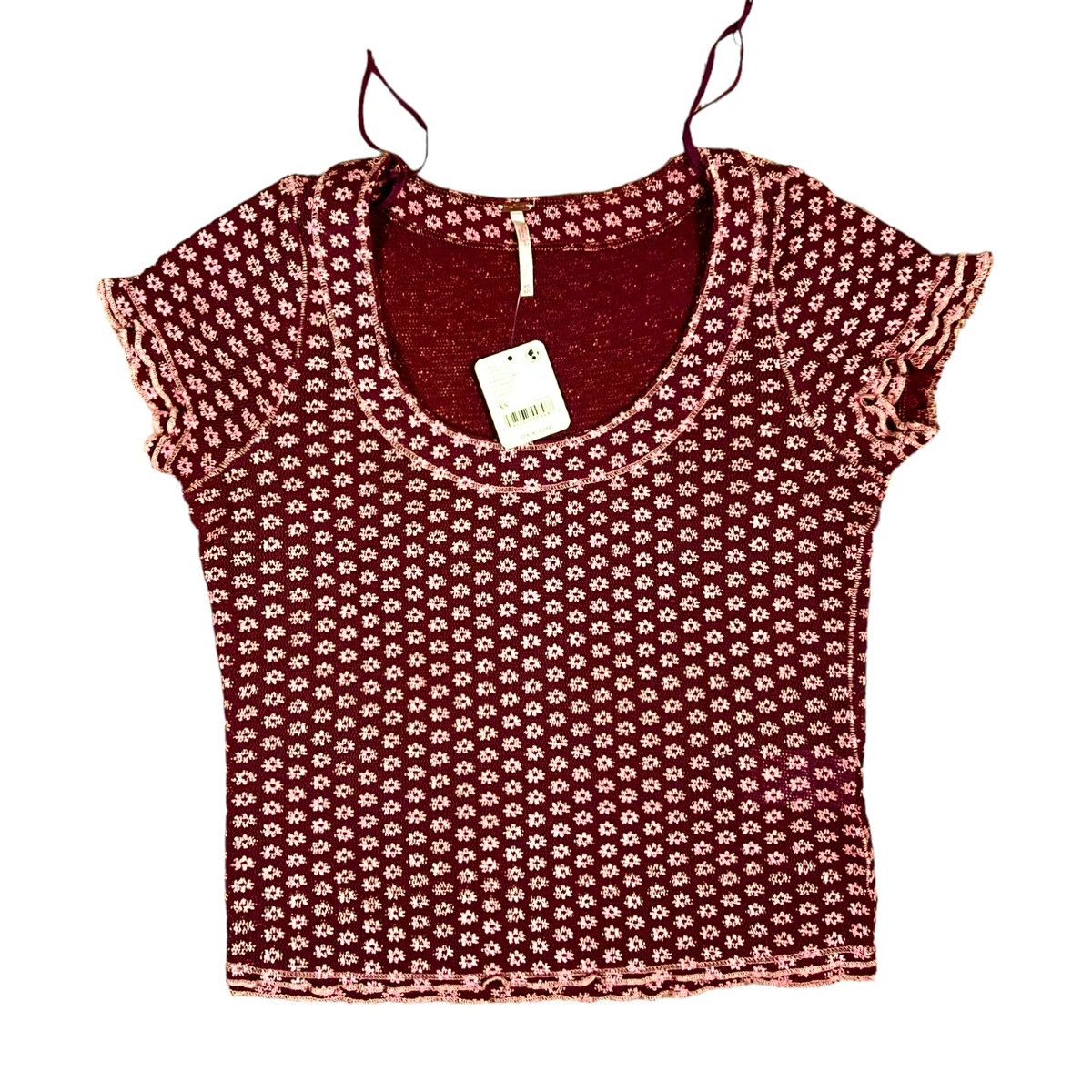 Free People Free People Garner Knit Womens Top Blouse Pattern Sz XS Size XS / US 0-2 / IT 36-38 - 10 Thumbnail