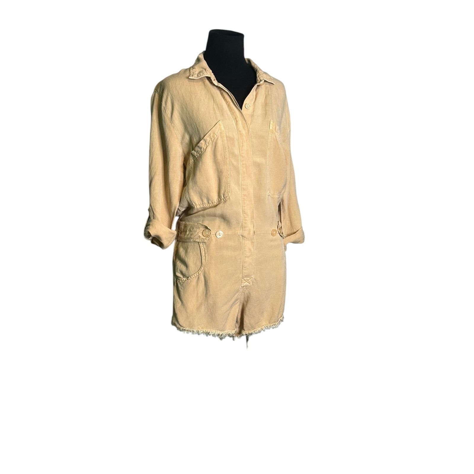 Young Fabulous & Broke YFB River Camel Pigment Linen Romper size XS Size 27" / US 4 / IT 40 - 11 Thumbnail