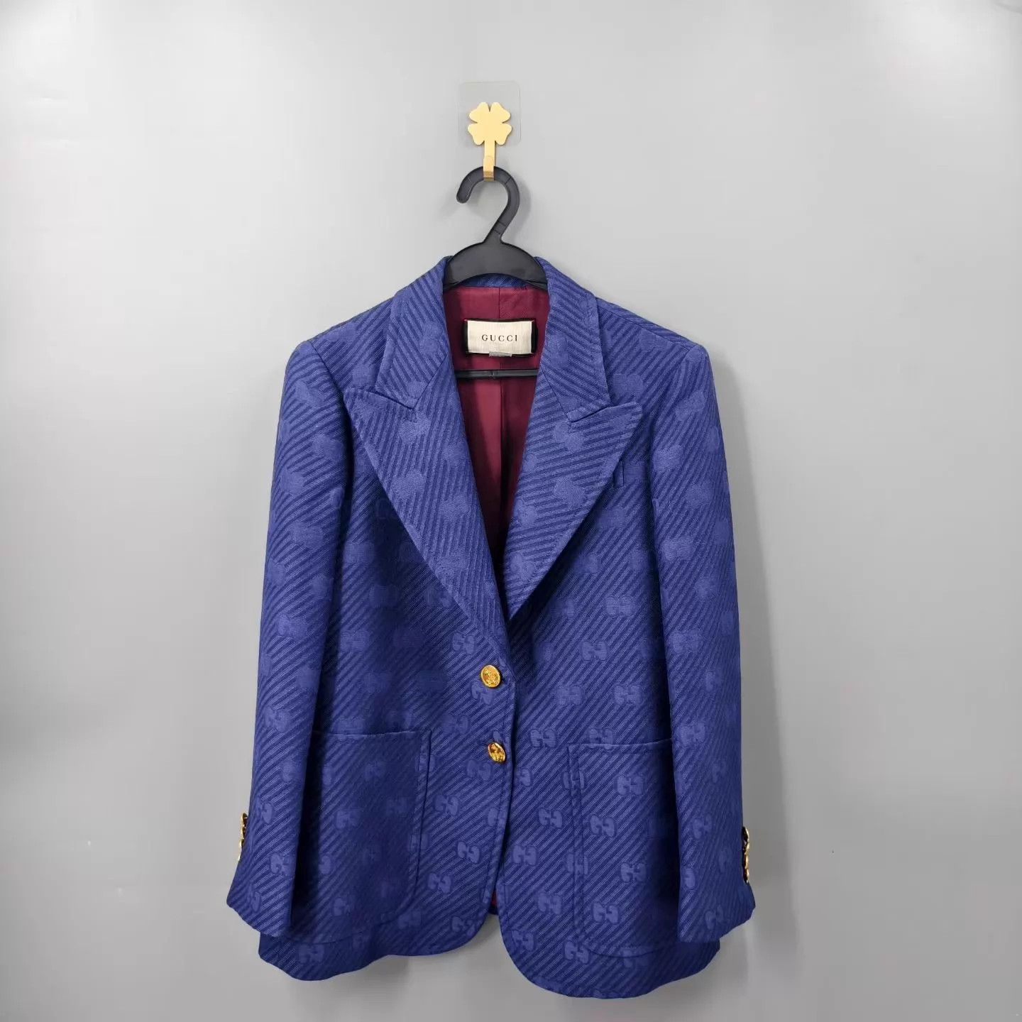 Gucci Gucci Purple Blue GG Allover Print Blazer Size M / US 6-8 / IT 42-44 - 1 Thumbnail